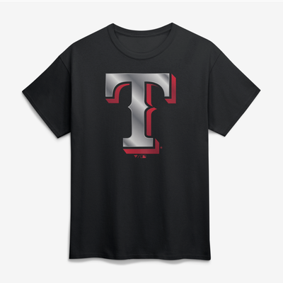 Texas Rangers Big & Tall Metallic Mascot T-Shirt - Black