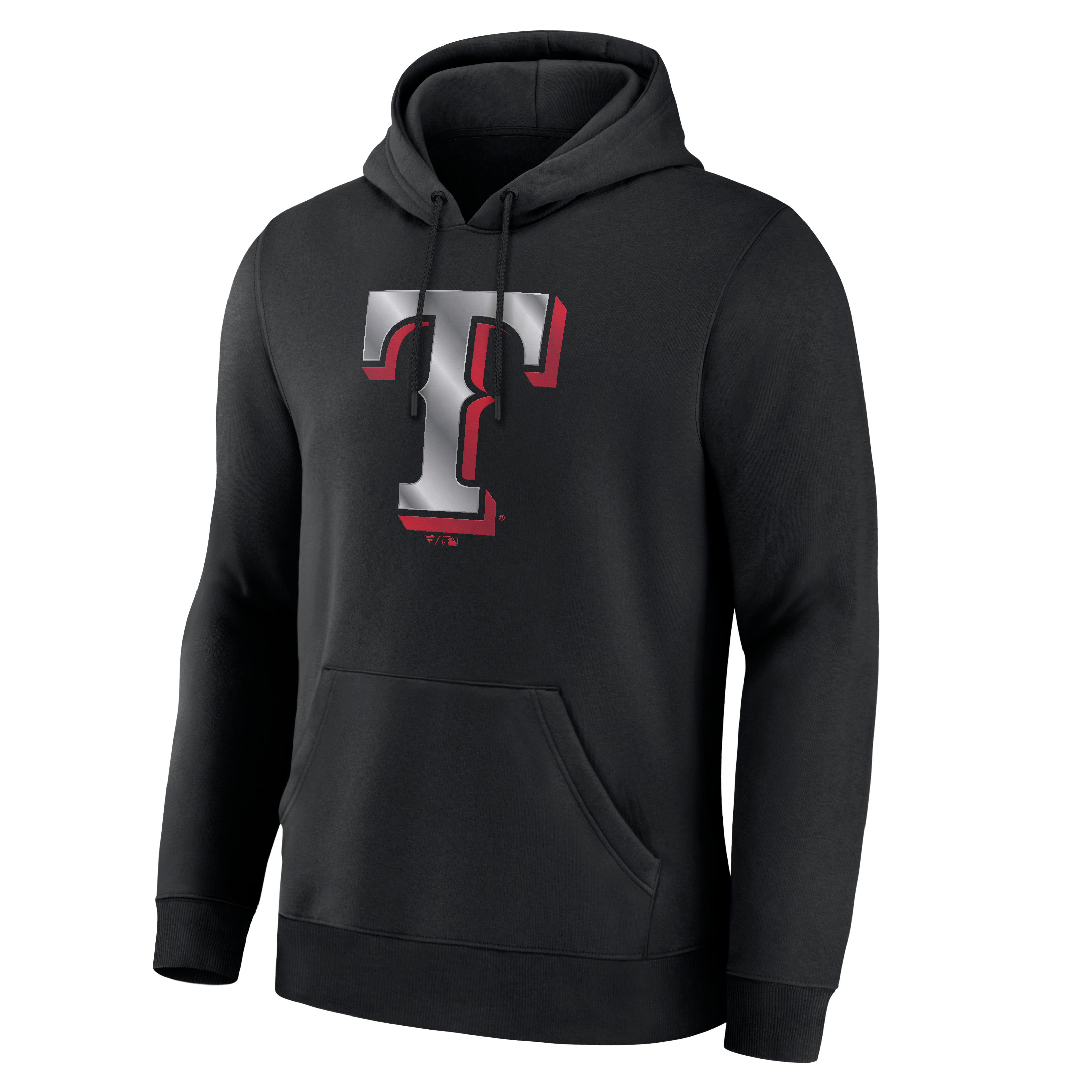Sweat à capuche noir pour homme avec la mascotte métallique des Texas Rangers