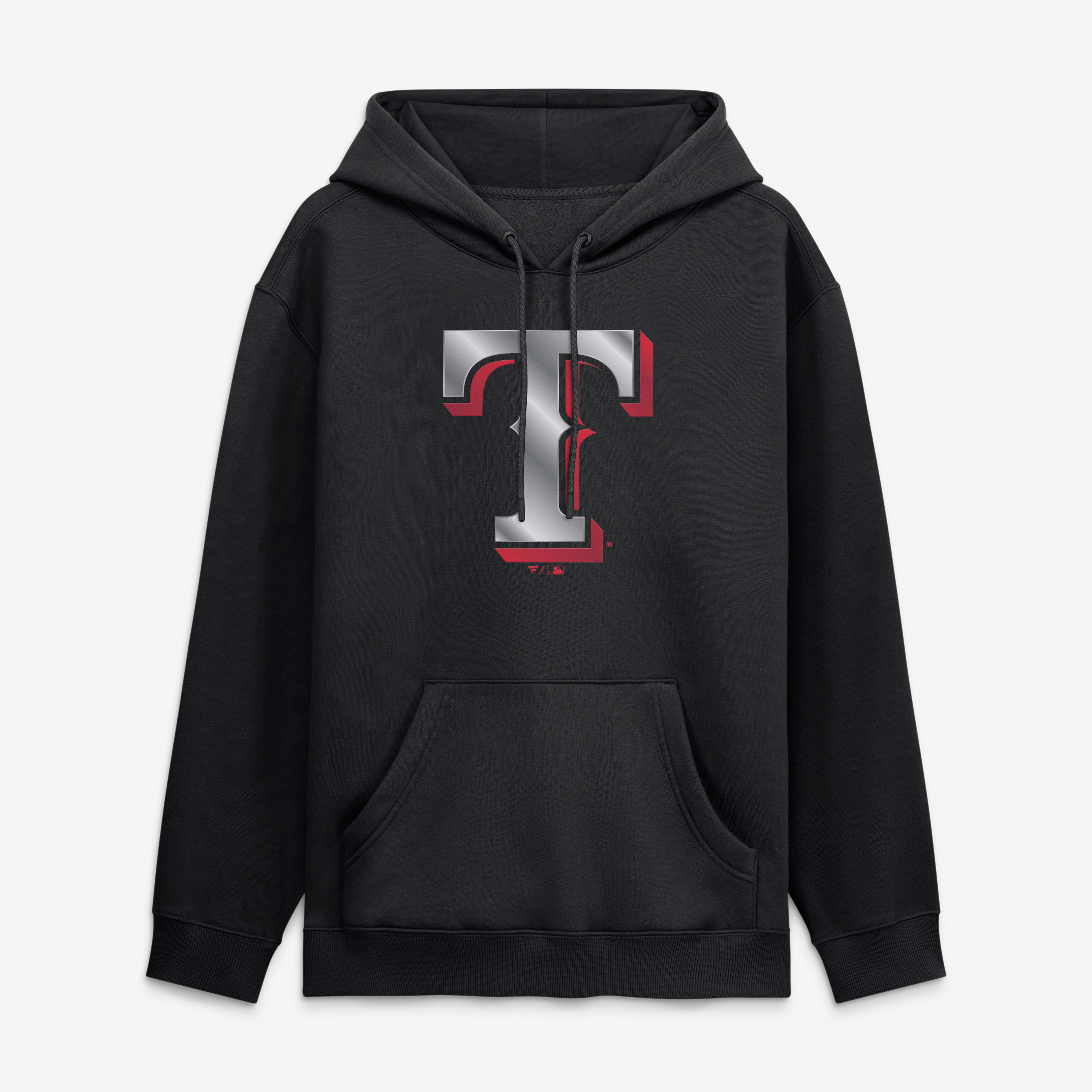Men's Black Texas Rangers Metallic Mascot Hoodie