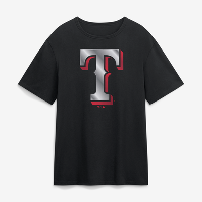 Texas Rangers  Metallic Mascot T-Shirt - Black