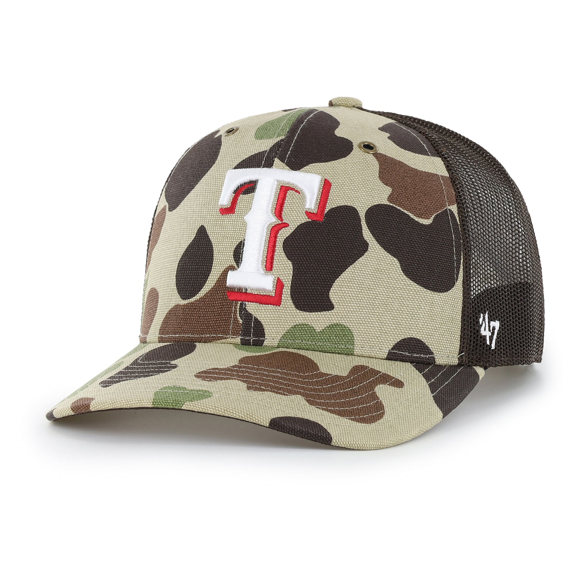 Casquette trucker ajustable Carhartt x '47 Camo Texas Rangers Duck pour homme