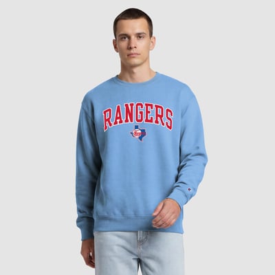  Texas Rangers Champion Fleece Crew Sweatshirt - Light Blue