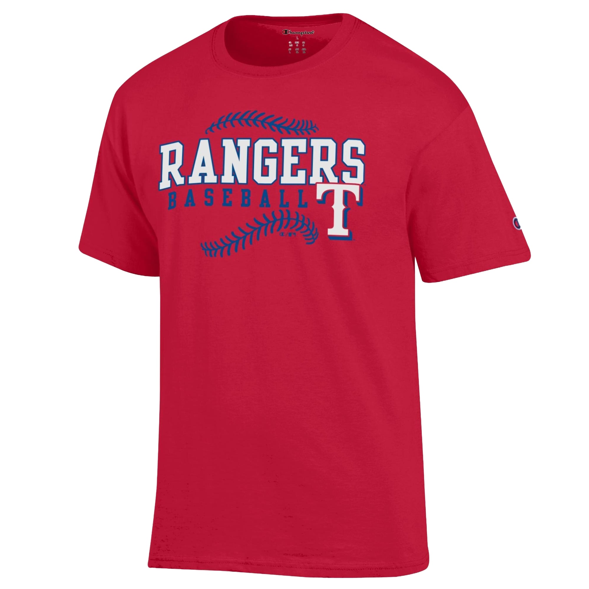 Men's Champion Red Texas Rangers Baseball T-Shirt