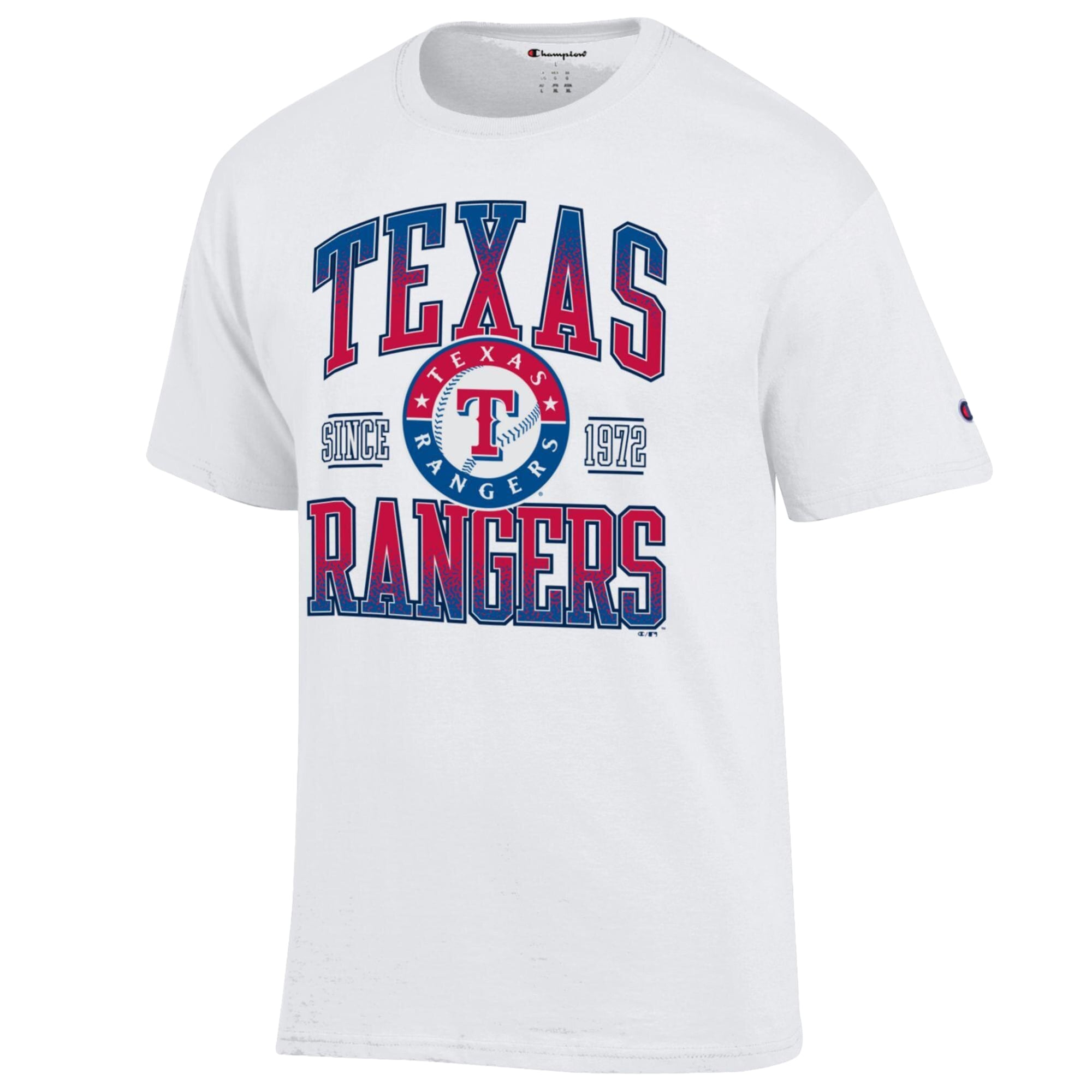 Men's Champion White Texas Rangers Team Name T-Shirt