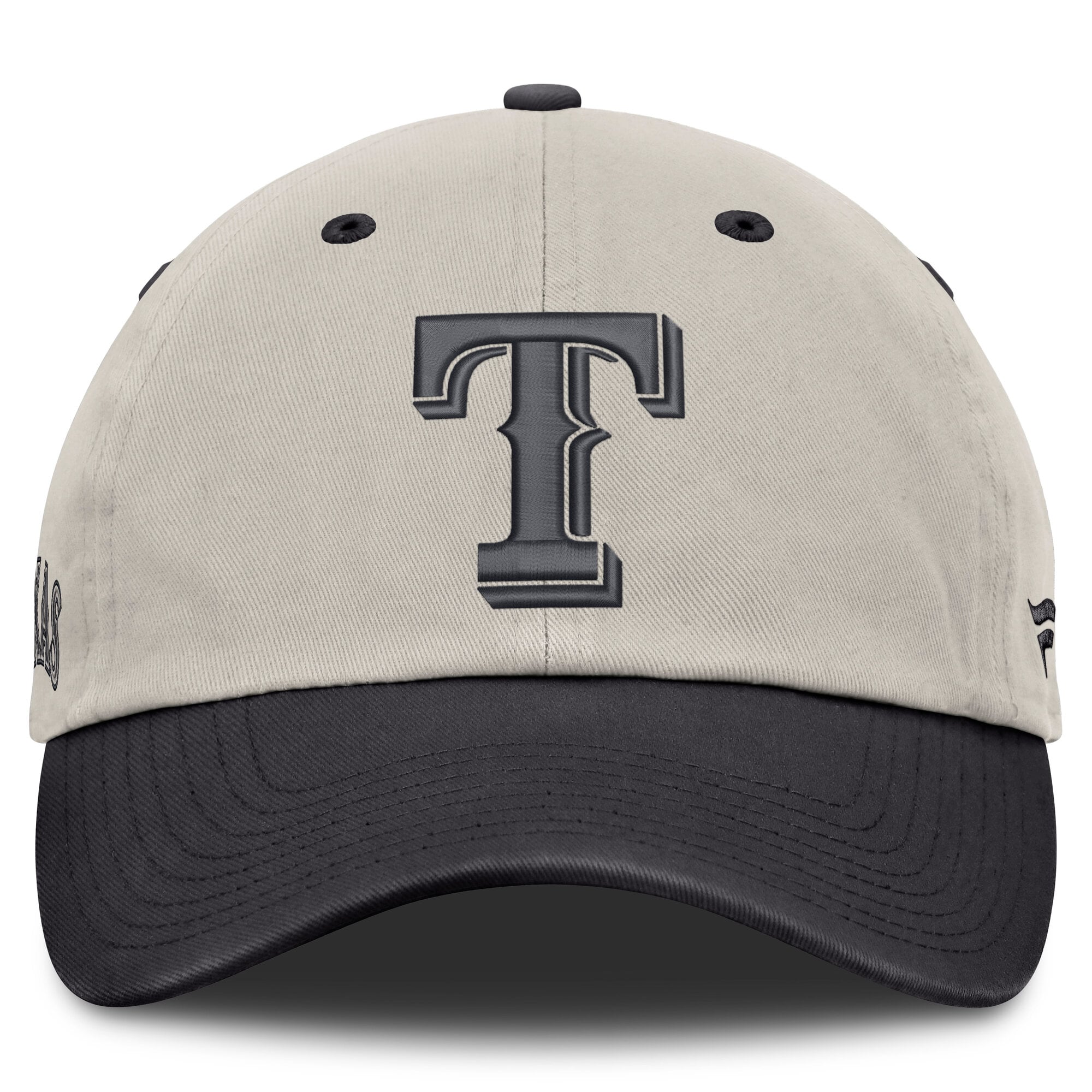 Men's Fanatics Beige/Charcoal Texas Rangers Frame Adjustable Hat