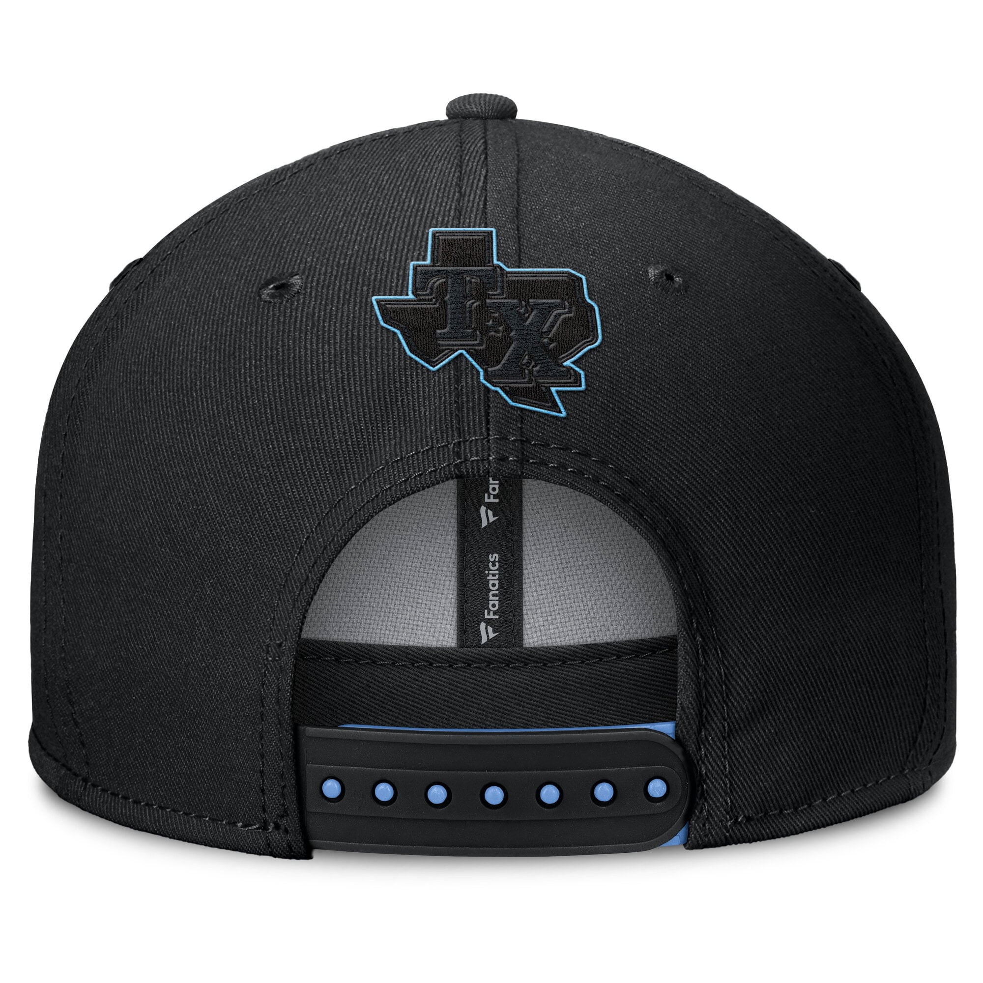 Casquette snapback Fanatics Black Texas Rangers Glint pour homme