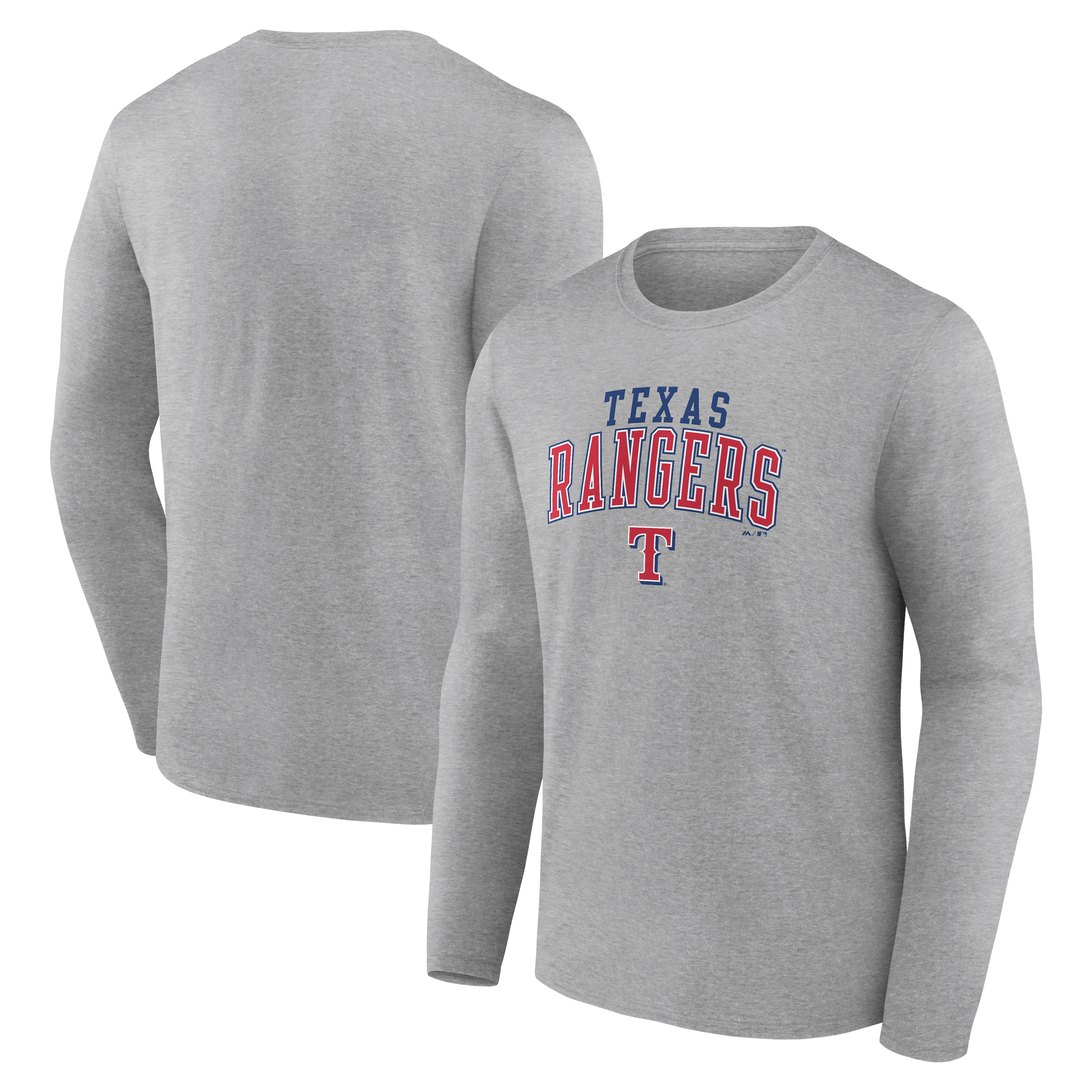 Men's Fanatics Heather Gray Texas Rangers Iconic Long Sleeve T-Shirt