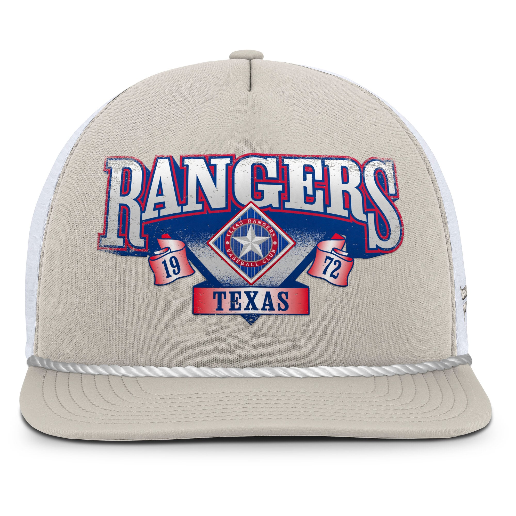 Men's Fanatics Stone/White Texas Rangers Recall Snapback Hat