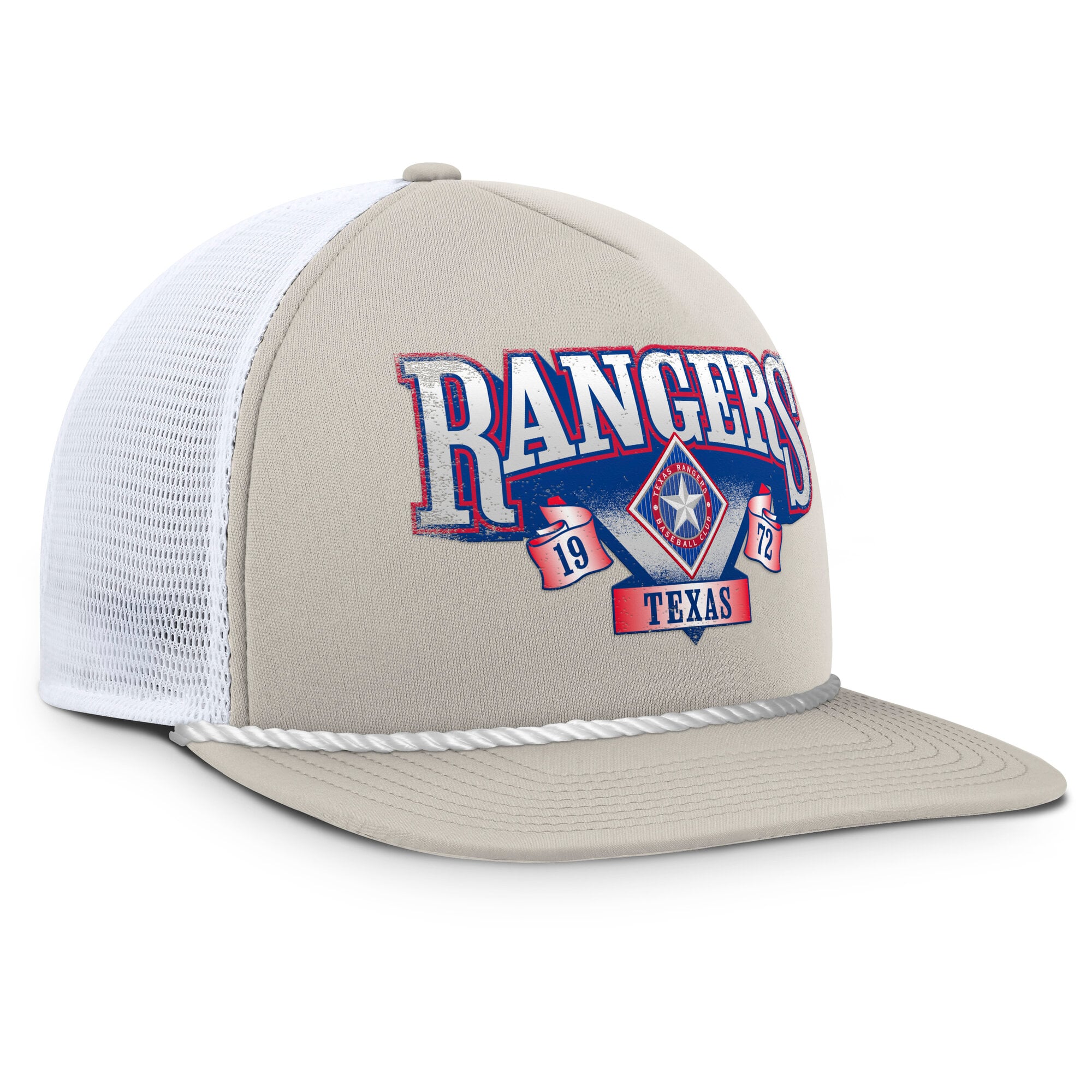 Men's Fanatics Stone/White Texas Rangers Recall Snapback Hat
