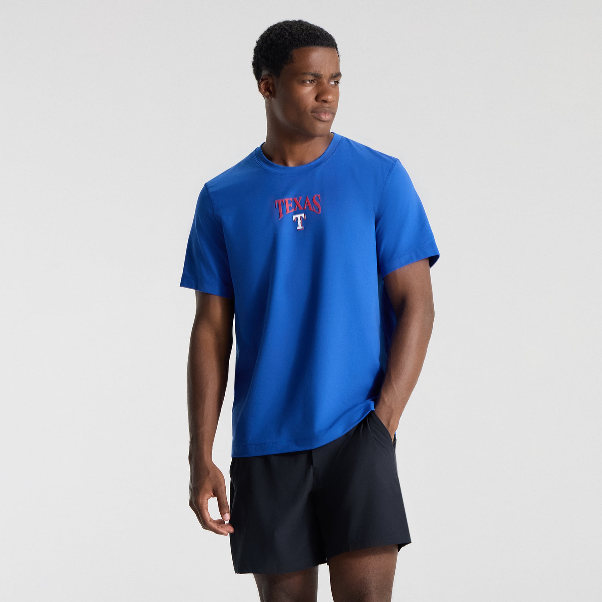 T-shirt en jersey doux bleu cyber Texas Rangers pour homme de lululemon