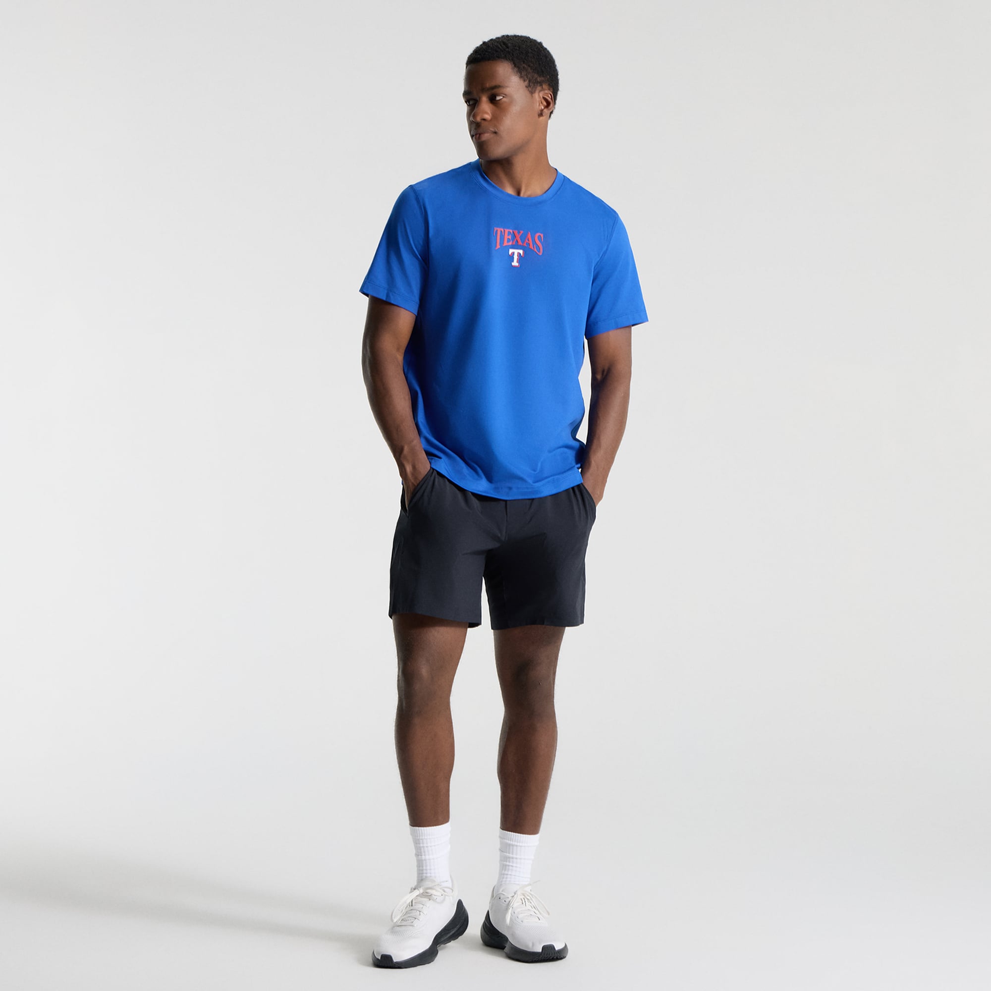 T-shirt en jersey doux bleu cyber Texas Rangers pour homme de lululemon
