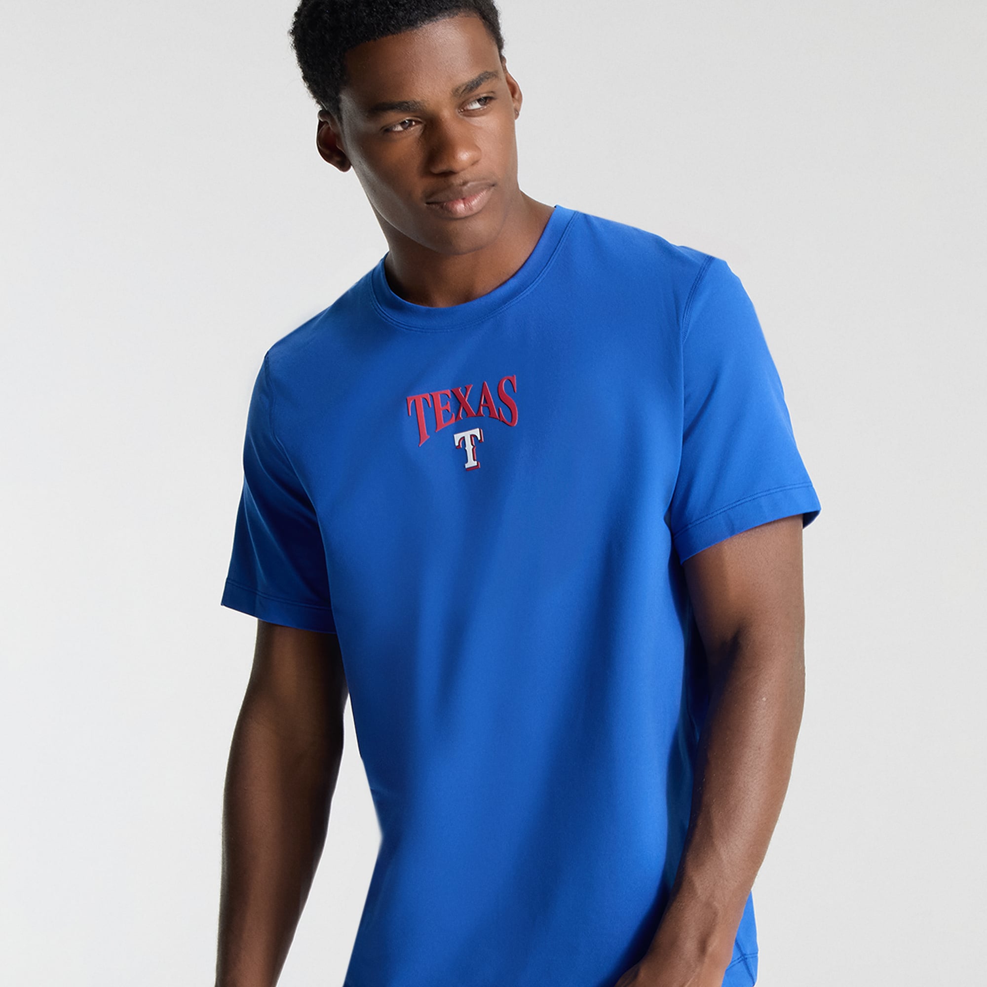 T-shirt en jersey doux bleu cyber Texas Rangers pour homme de lululemon