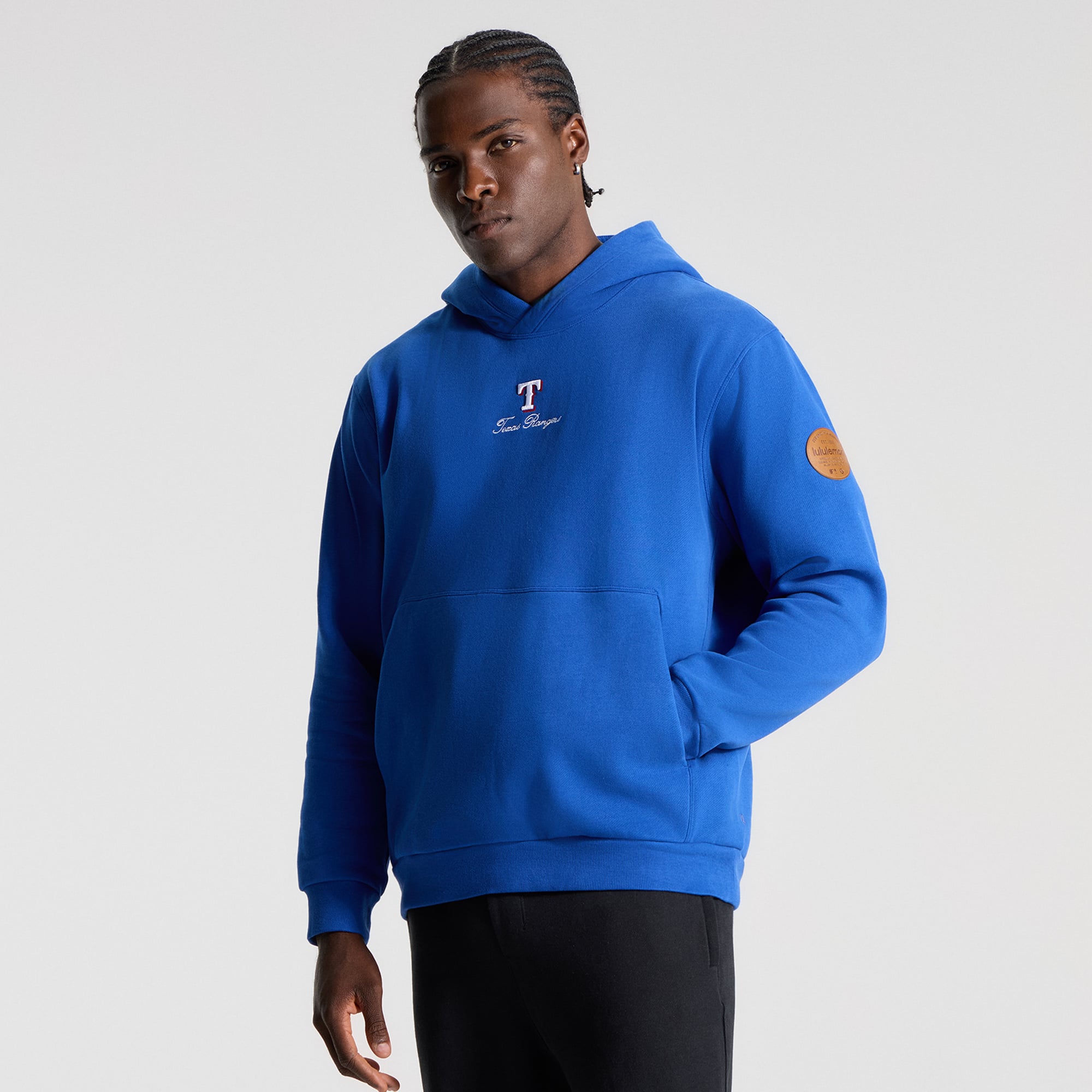 Sweat à capuche Steady State bleu cyber pour homme de lululemon, Texas Rangers