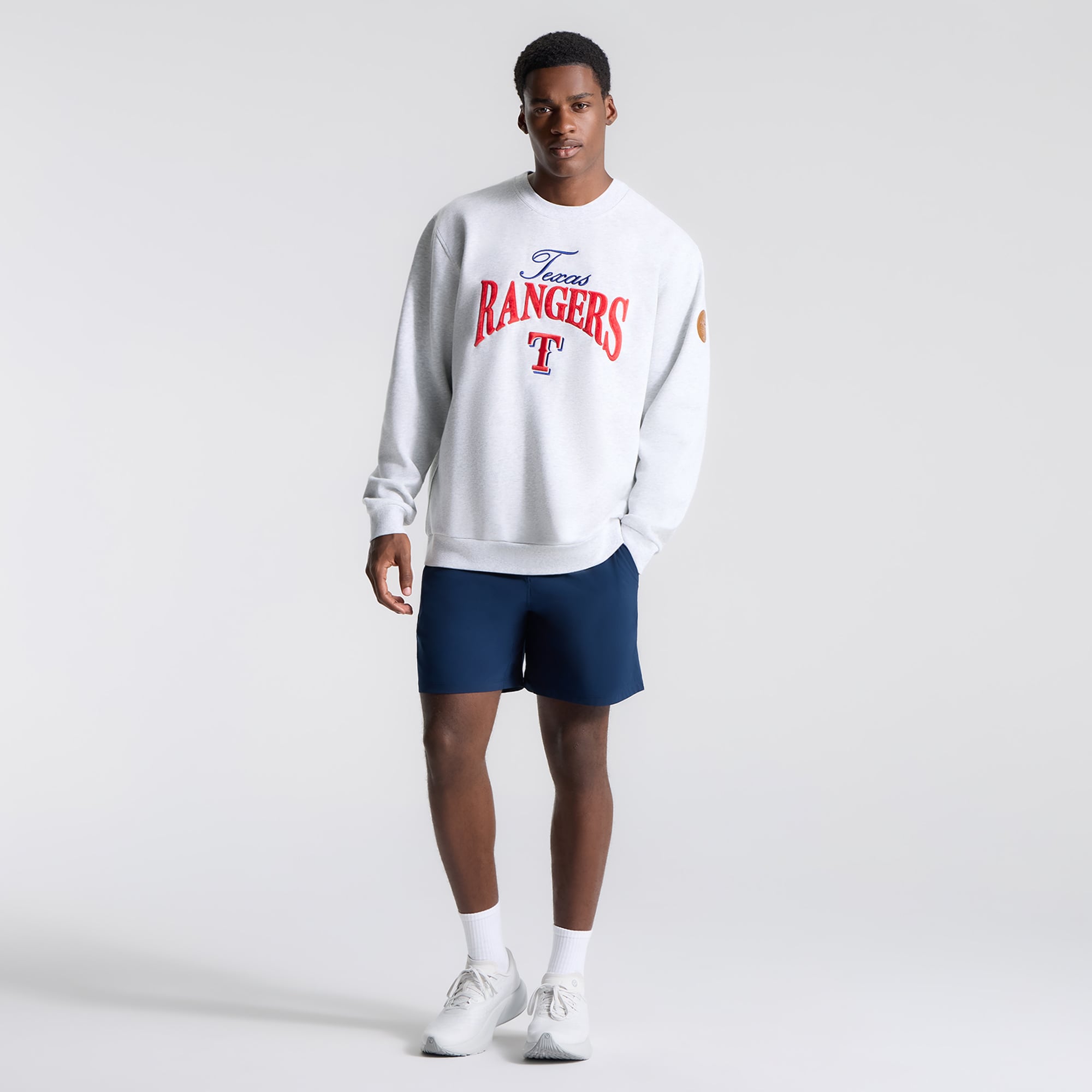 Sweat-shirt Steady State des Texas Rangers, gris chiné ultra clair, pour homme de la marque lululemon.