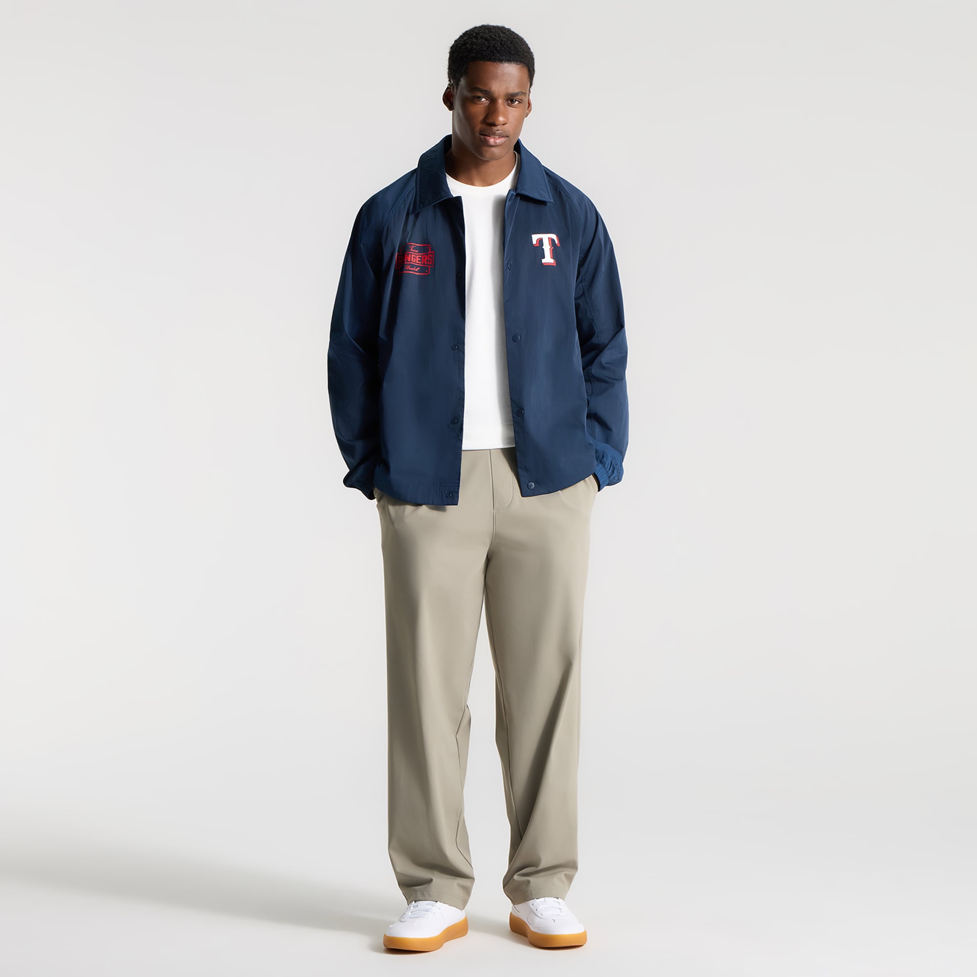 Veste d'entraîneur raglan lululemon True Navy Texas Rangers pour homme