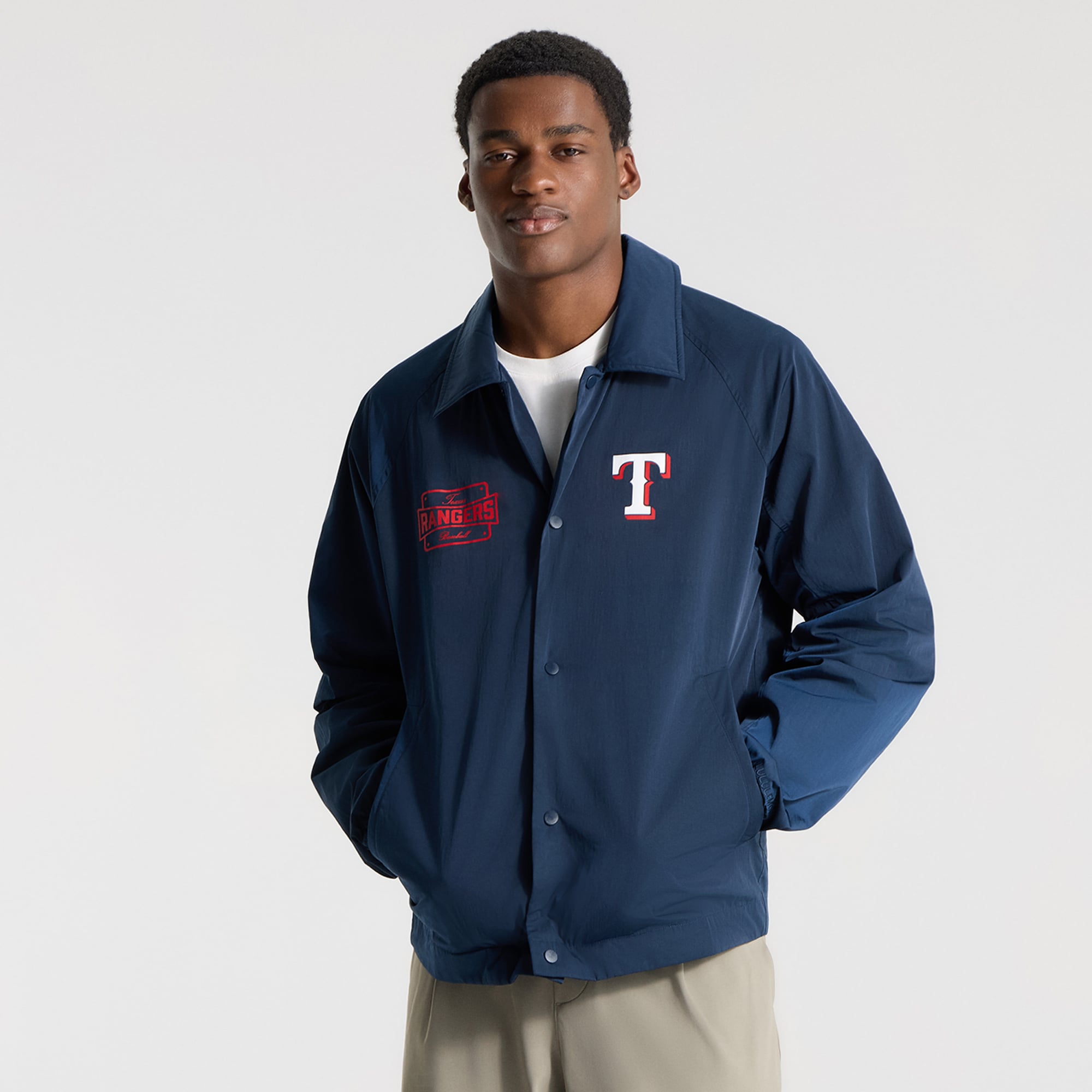 Veste d'entraîneur raglan lululemon True Navy Texas Rangers pour homme