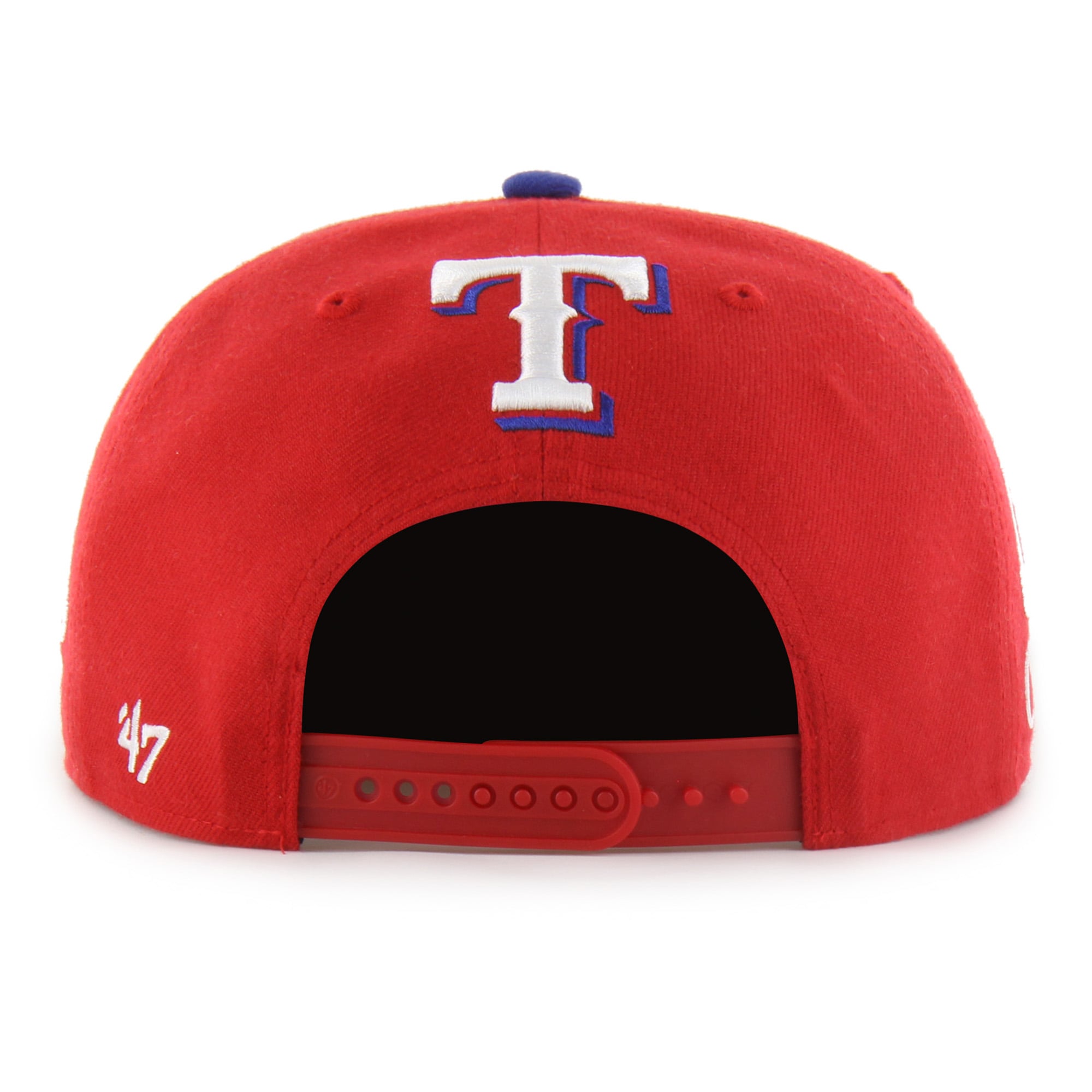 Men's Mister Cartoon x '47 Royal Texas Rangers Wrap Script Captain Snapback Hat