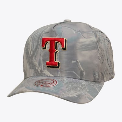 Texas Rangers Mitchell & Ness Perfect Pro Pinch Adjustable Hat - Camo