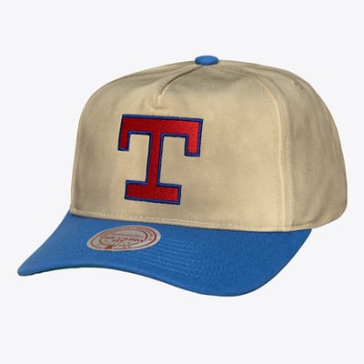  Texas Rangers Mitchell & Ness Retro Roots Deadstock Cooperstown Adjustable Hat - Cream