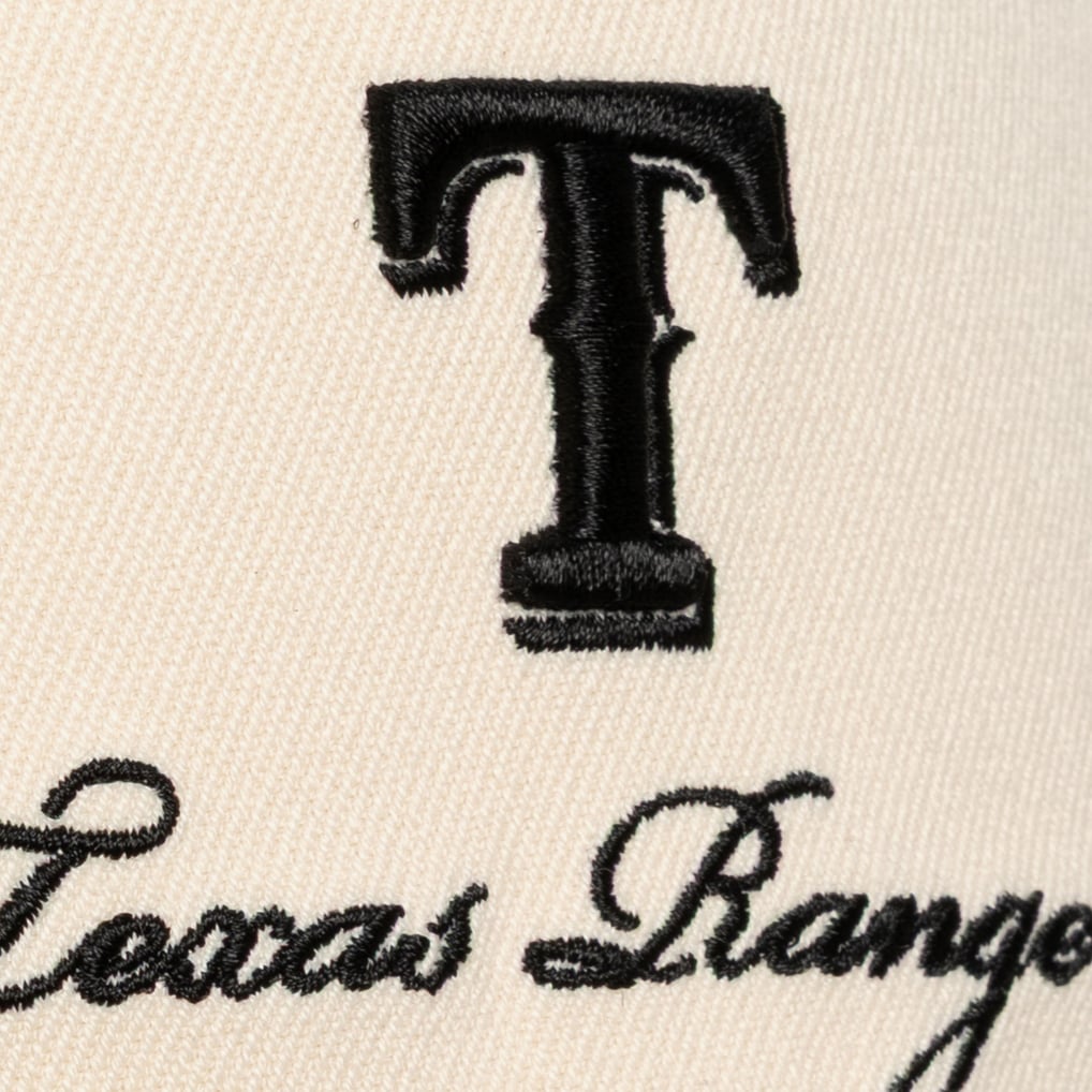 Texas Rangers Mitchell & Ness Flawless Stretch-Snap Hat - Cream/Black