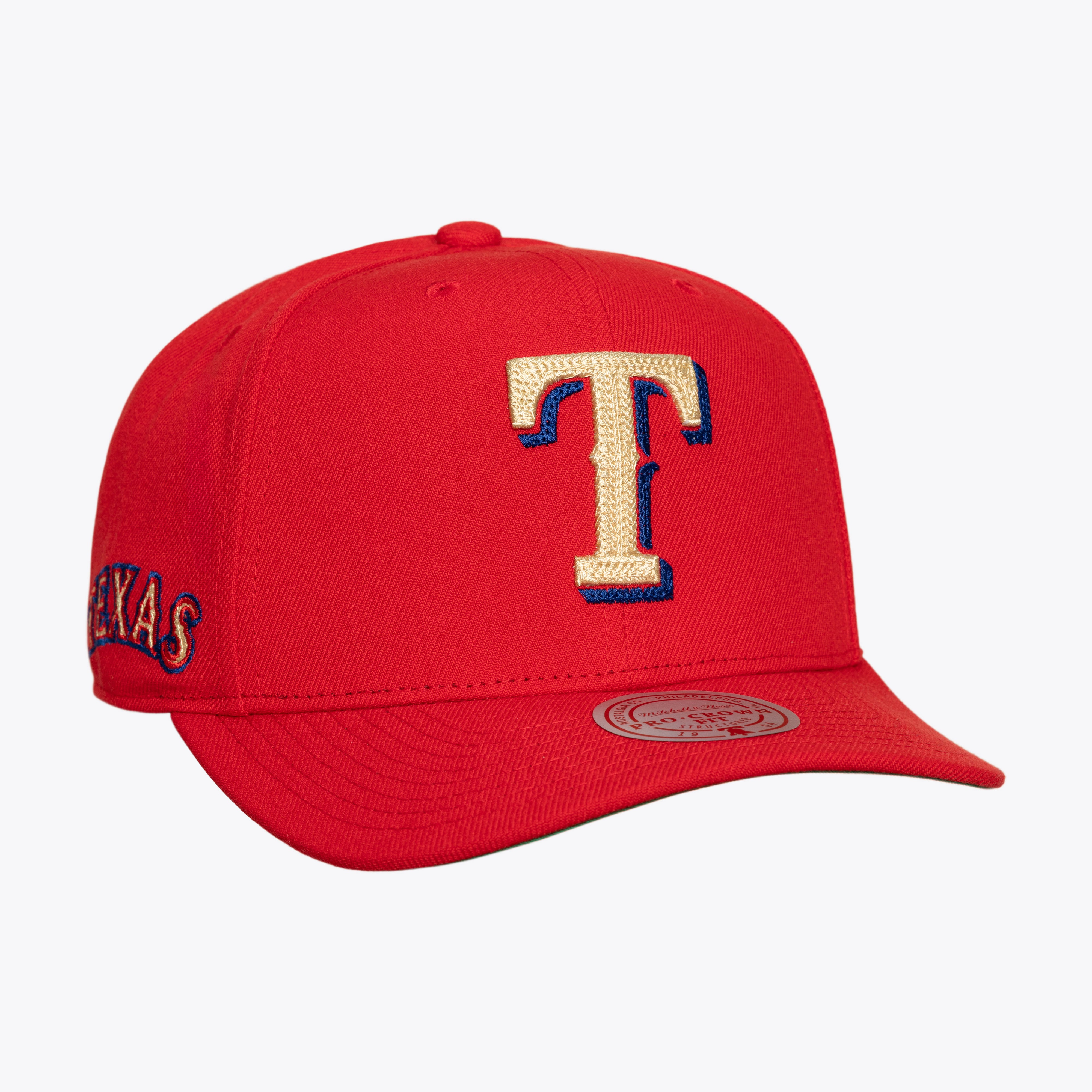 Men's Mitchell & Ness Red Texas Rangers Secondary Pro Snapback Hat