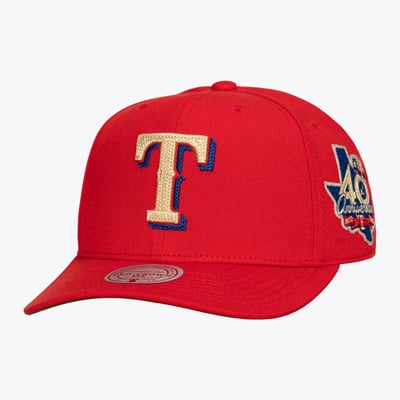  Texas Rangers Mitchell & Ness Secondary Pro Snapback Hat - Red
