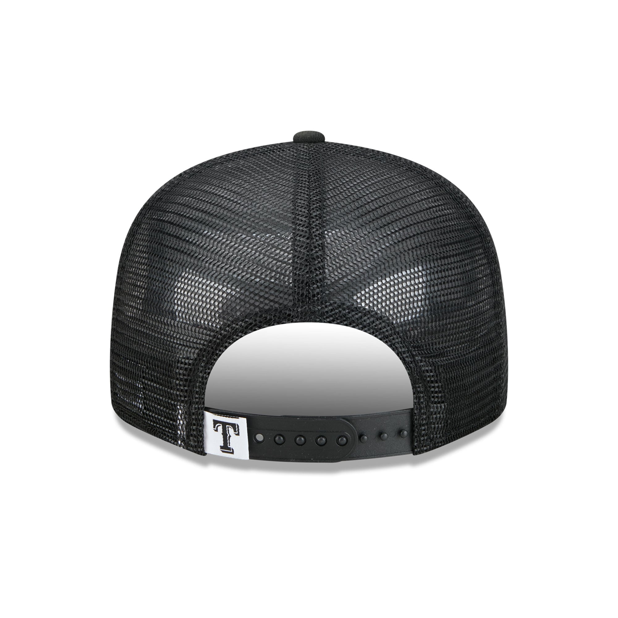 Casquette trucker ajustable New Era 9FIFTY Texas Rangers noire pour homme