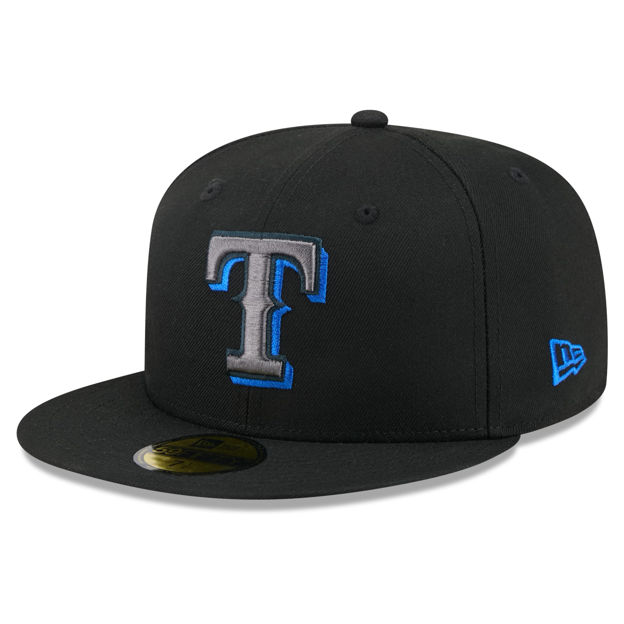 Casquette ajustée New Era 59FIFTY pour homme, noire, Texas Rangers, color pop