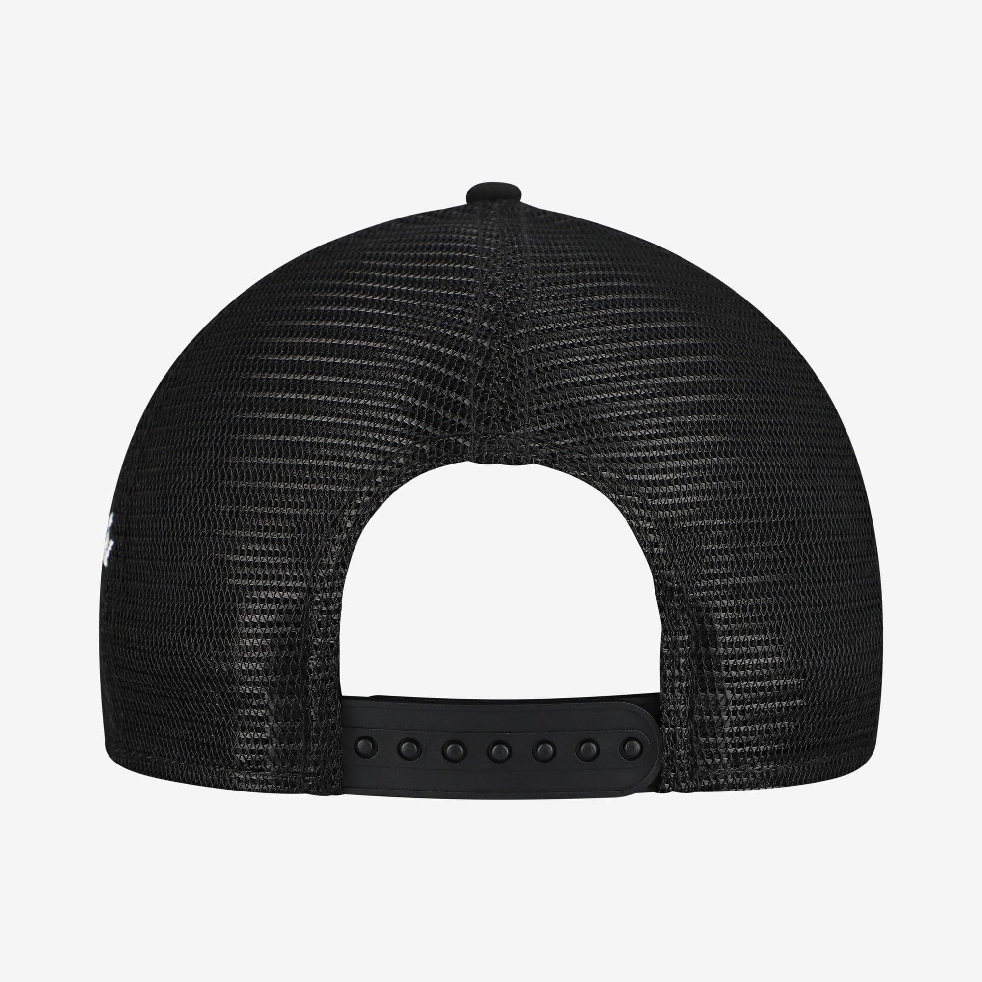 Casquette trucker New Era 9FORTY A-Frame noire pour homme, logo Texas Rangers sur le côté, ajustable.