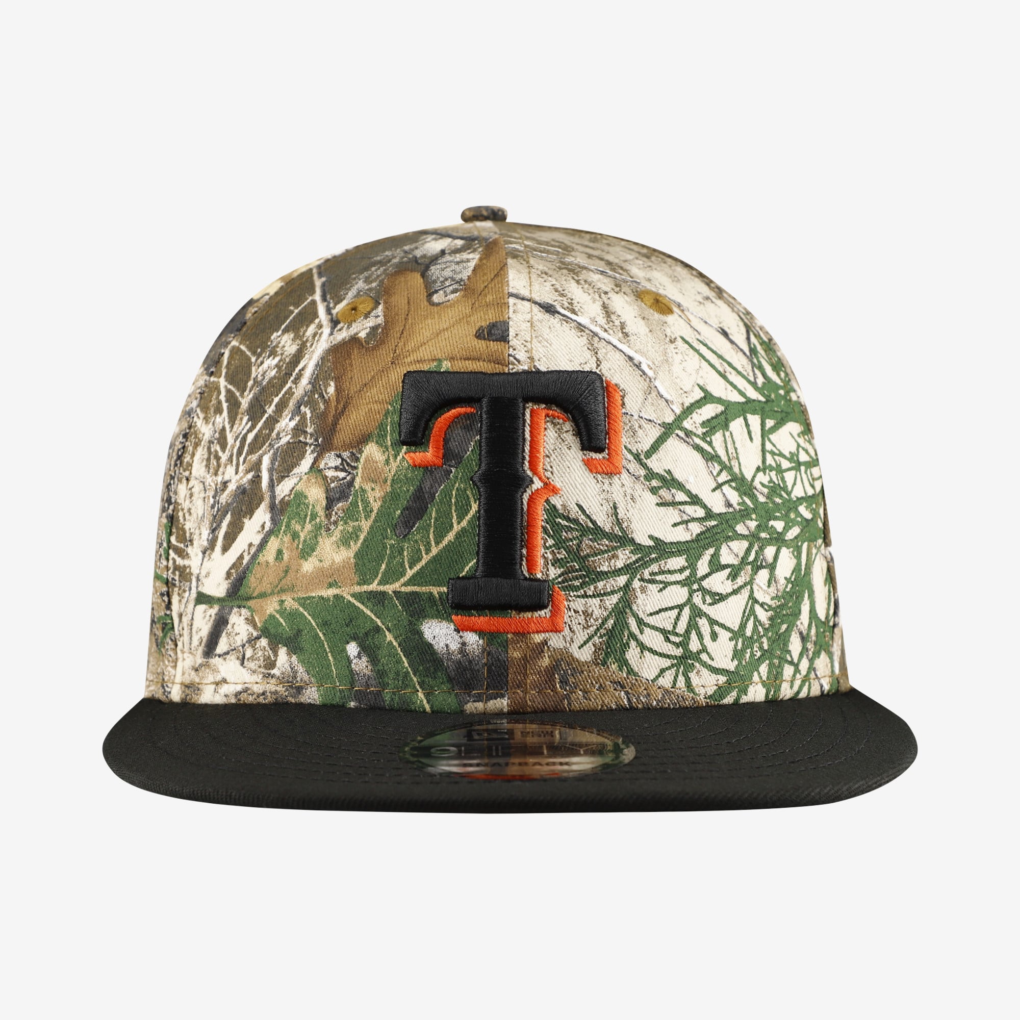 Casquette snapback New Era Camo Texas Rangers Realtree Orange Pop 9FIFTY pour homme