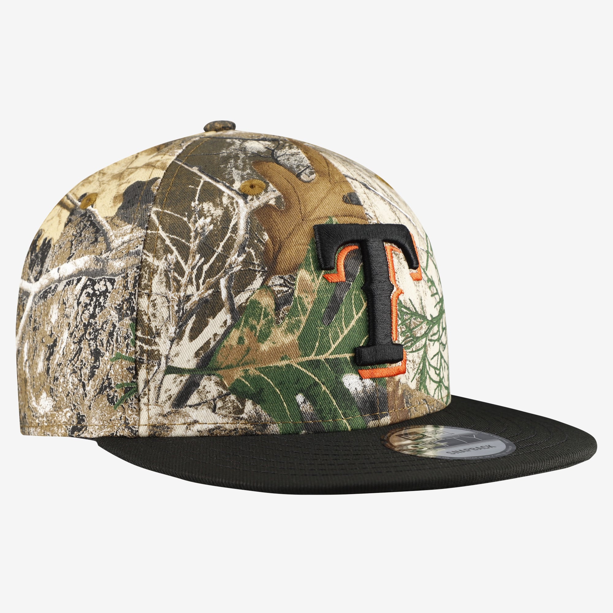 Casquette snapback New Era Camo Texas Rangers Realtree Orange Pop 9FIFTY pour homme