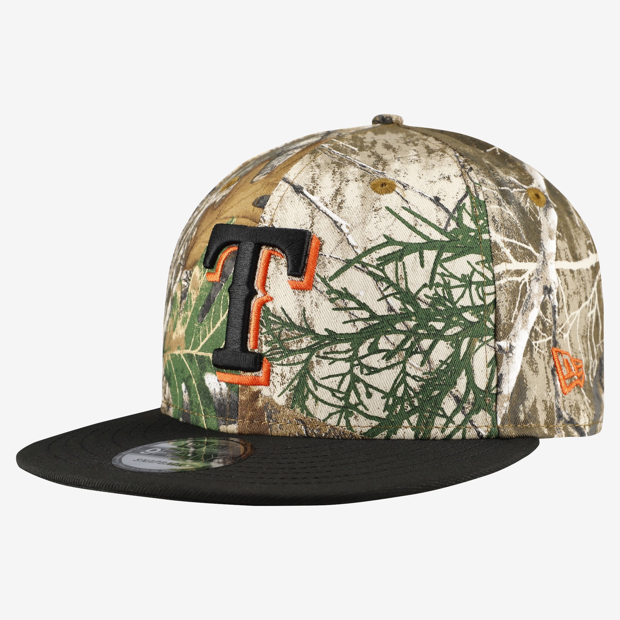 Casquette snapback New Era Camo Texas Rangers Realtree Orange Pop 9FIFTY pour homme