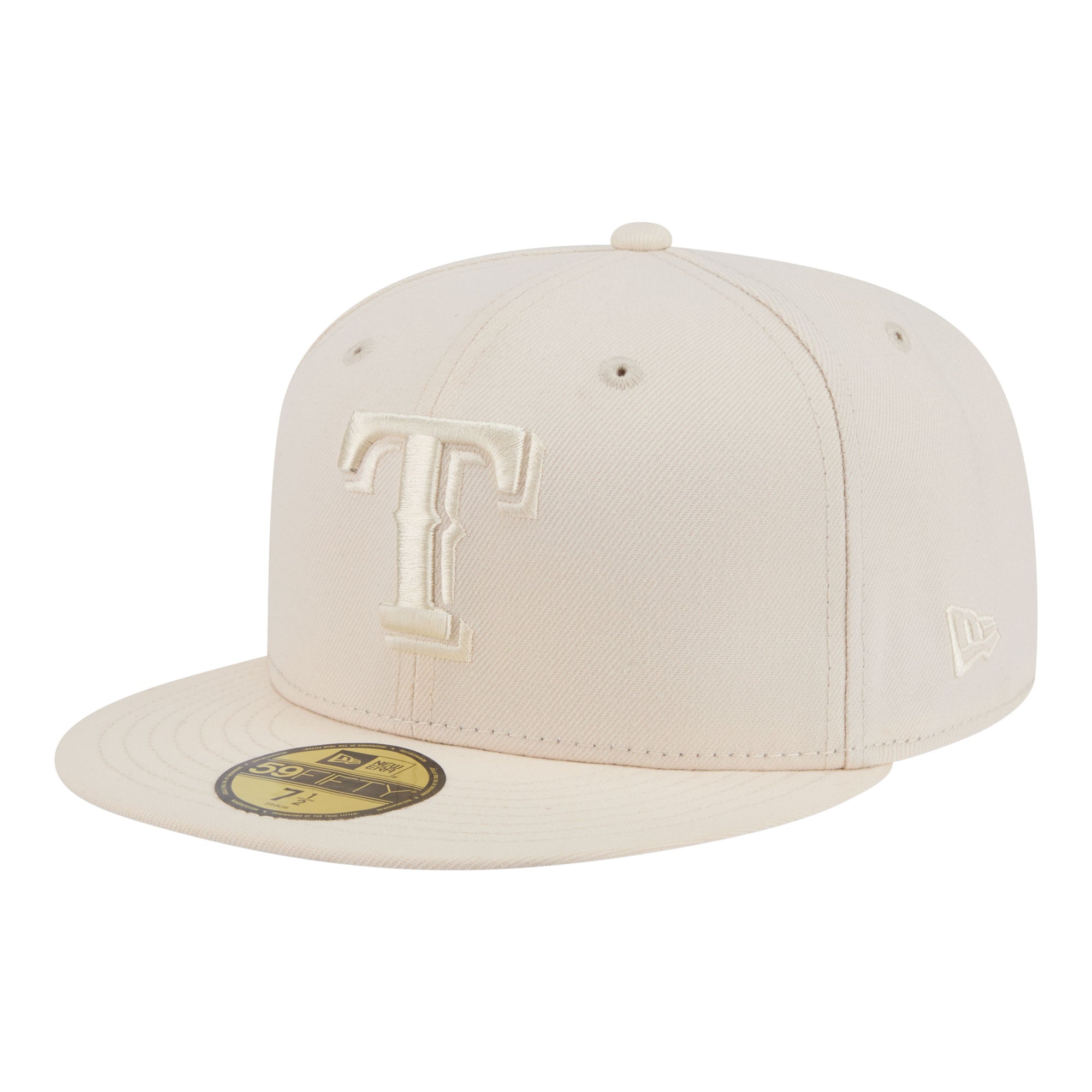 Casquette ajustée New Era 59FIFTY crème pour homme, coloris Texas Rangers