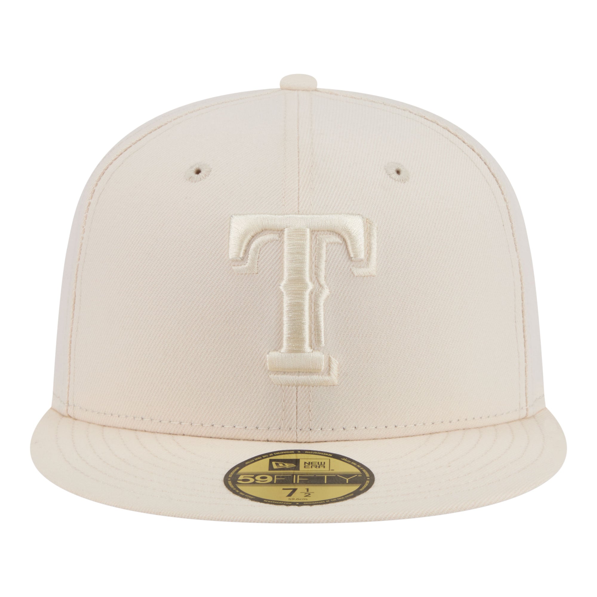 Casquette ajustée New Era 59FIFTY crème pour homme, coloris Texas Rangers