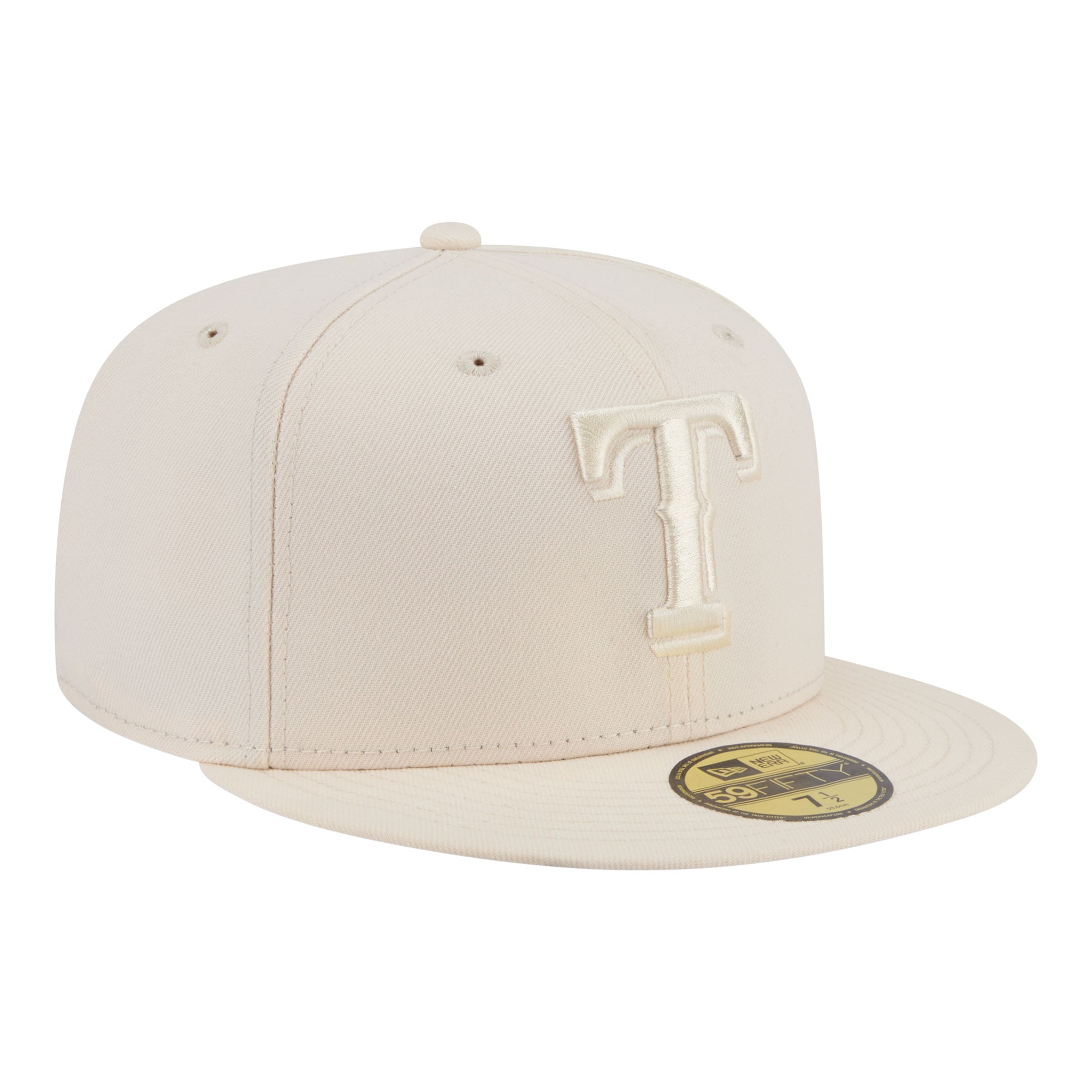 Casquette ajustée New Era 59FIFTY crème pour homme, coloris Texas Rangers