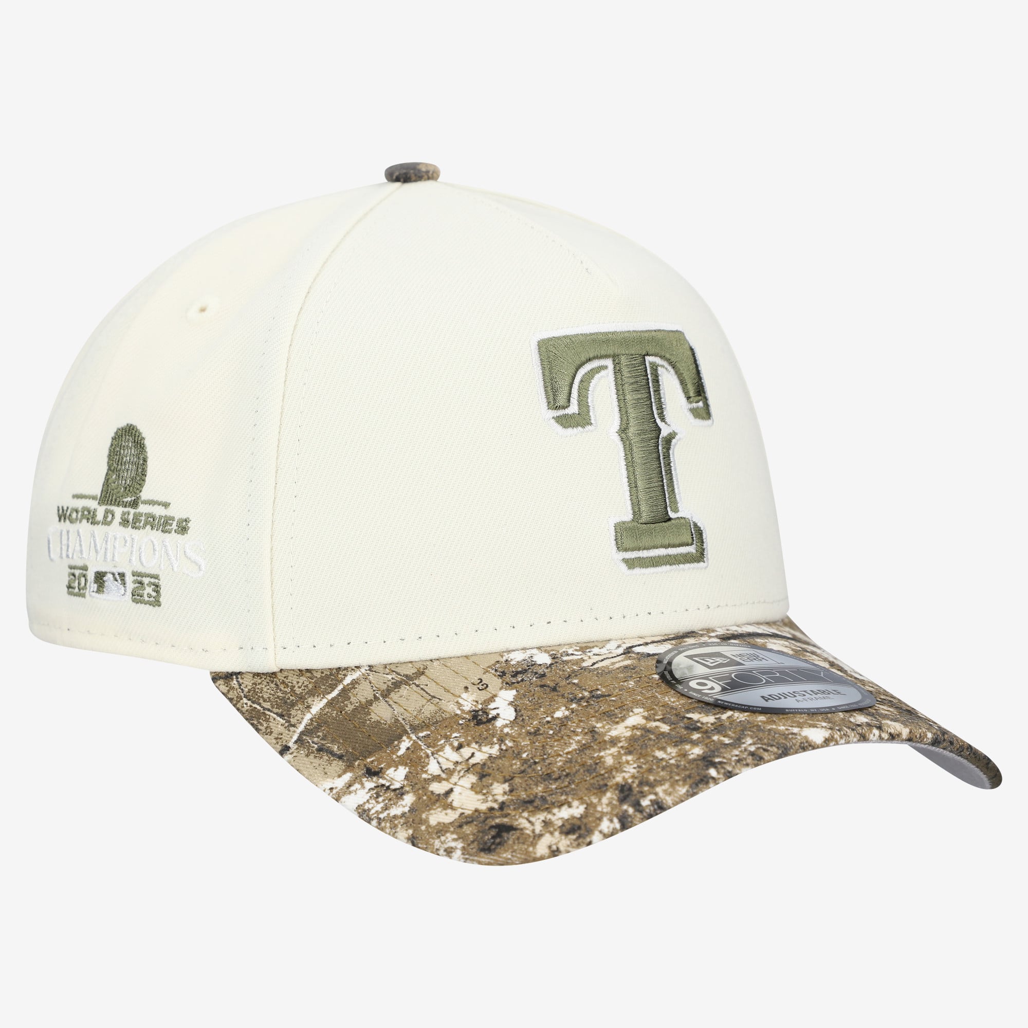 Men's New Era Cream/Realtree Camo Texas Rangers 9FORTY A-Frame Adjustable Hat