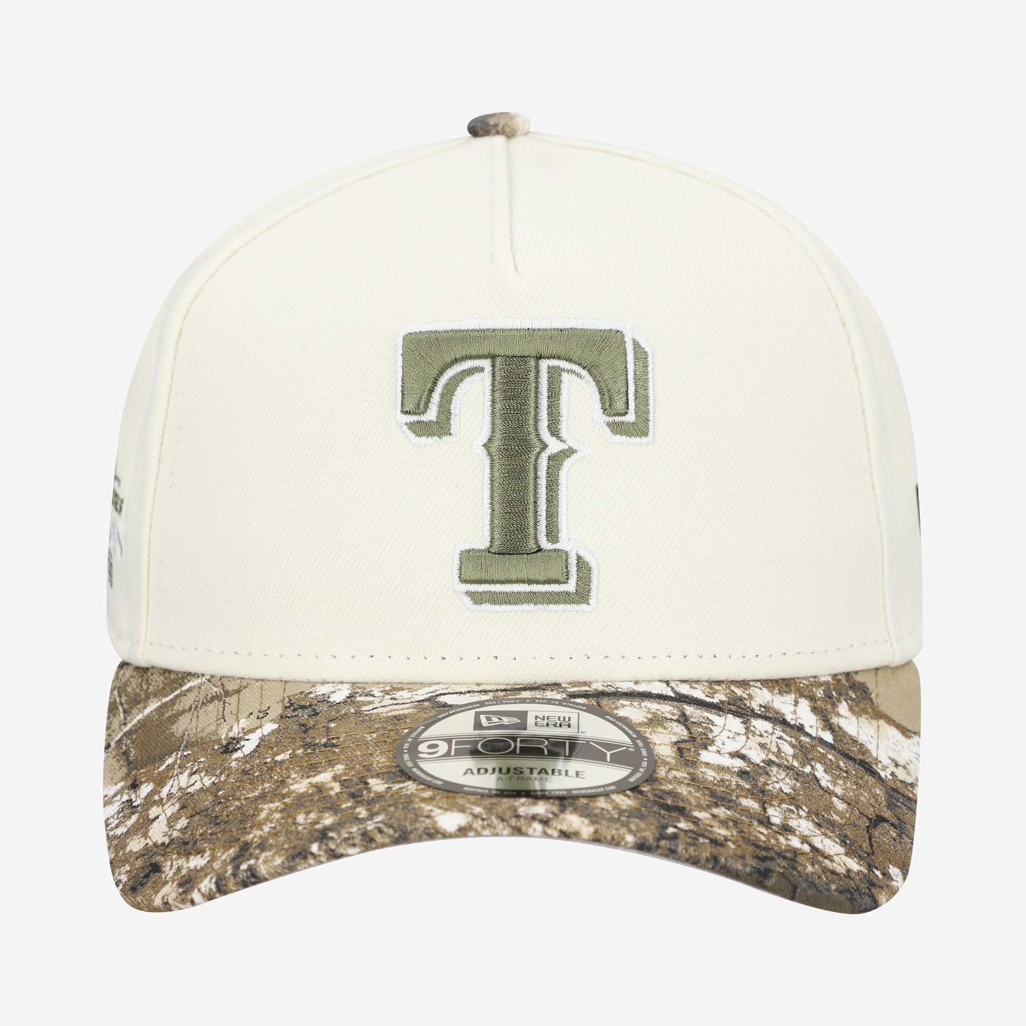 Men's New Era Cream/Realtree Camo Texas Rangers 9FORTY A-Frame Adjustable Hat