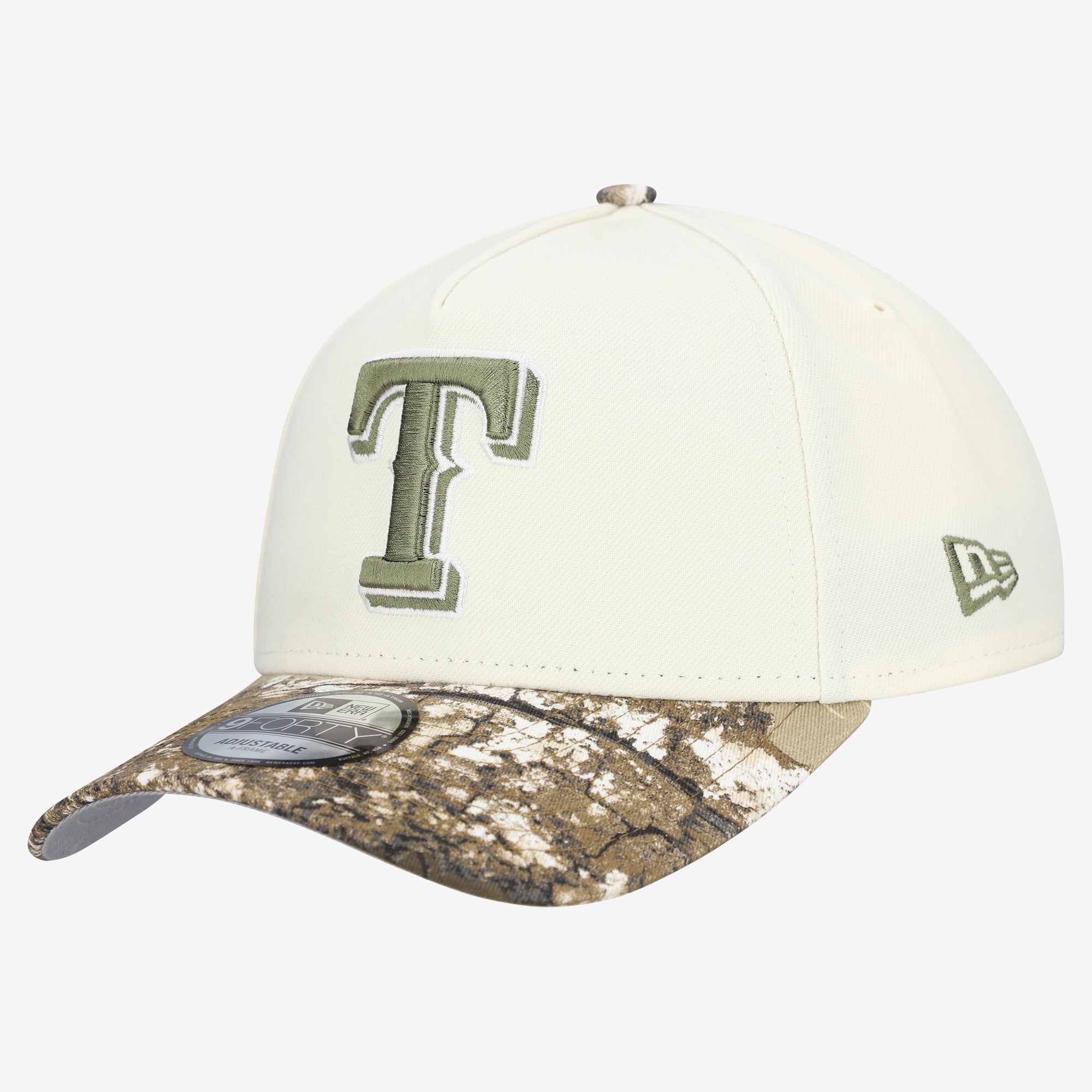 Men's New Era Cream/Realtree Camo Texas Rangers 9FORTY A-Frame Adjustable Hat