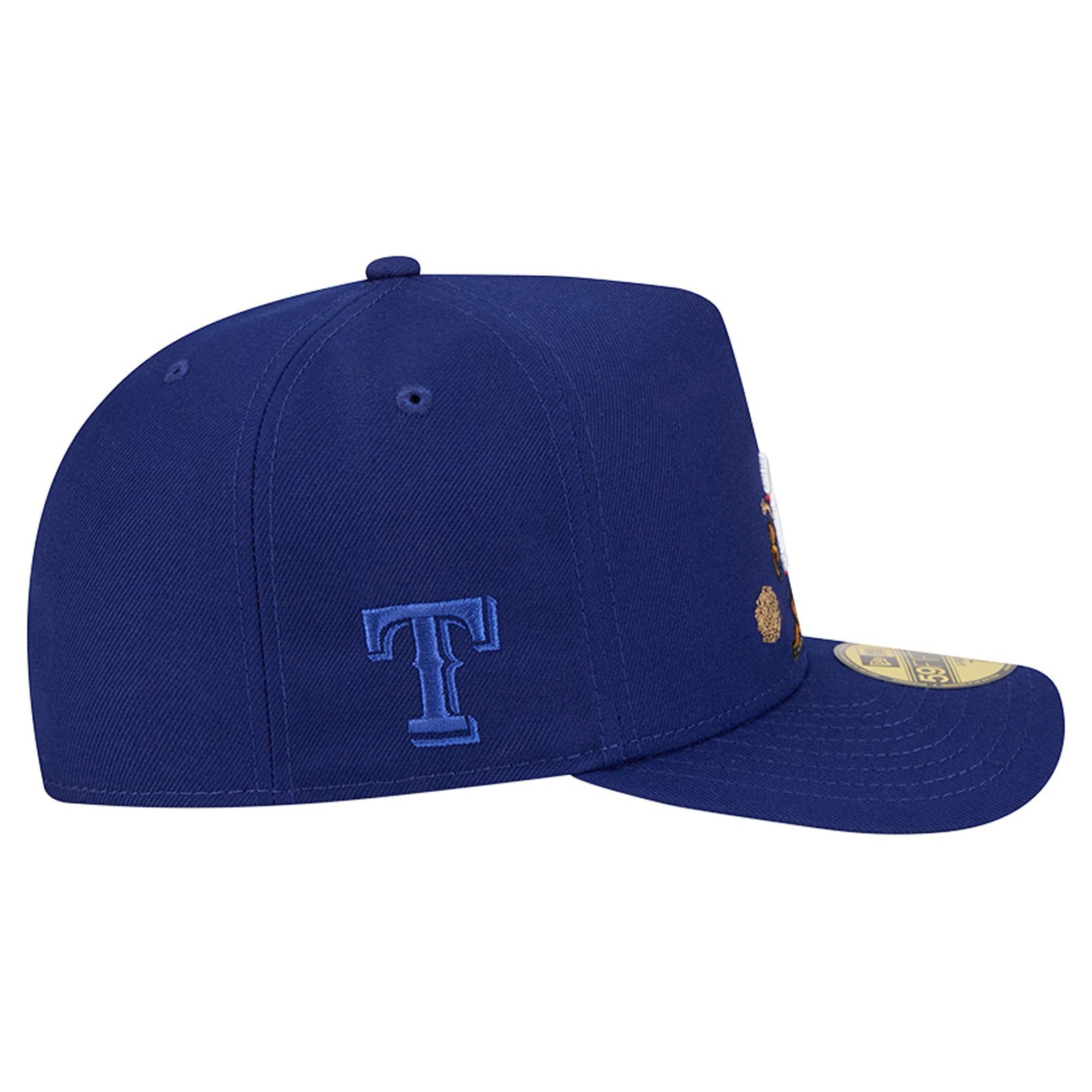 Men's New Era Dark Blue Texas Rangers Cartoon A-Frame 59FIFTY Fitted Hat