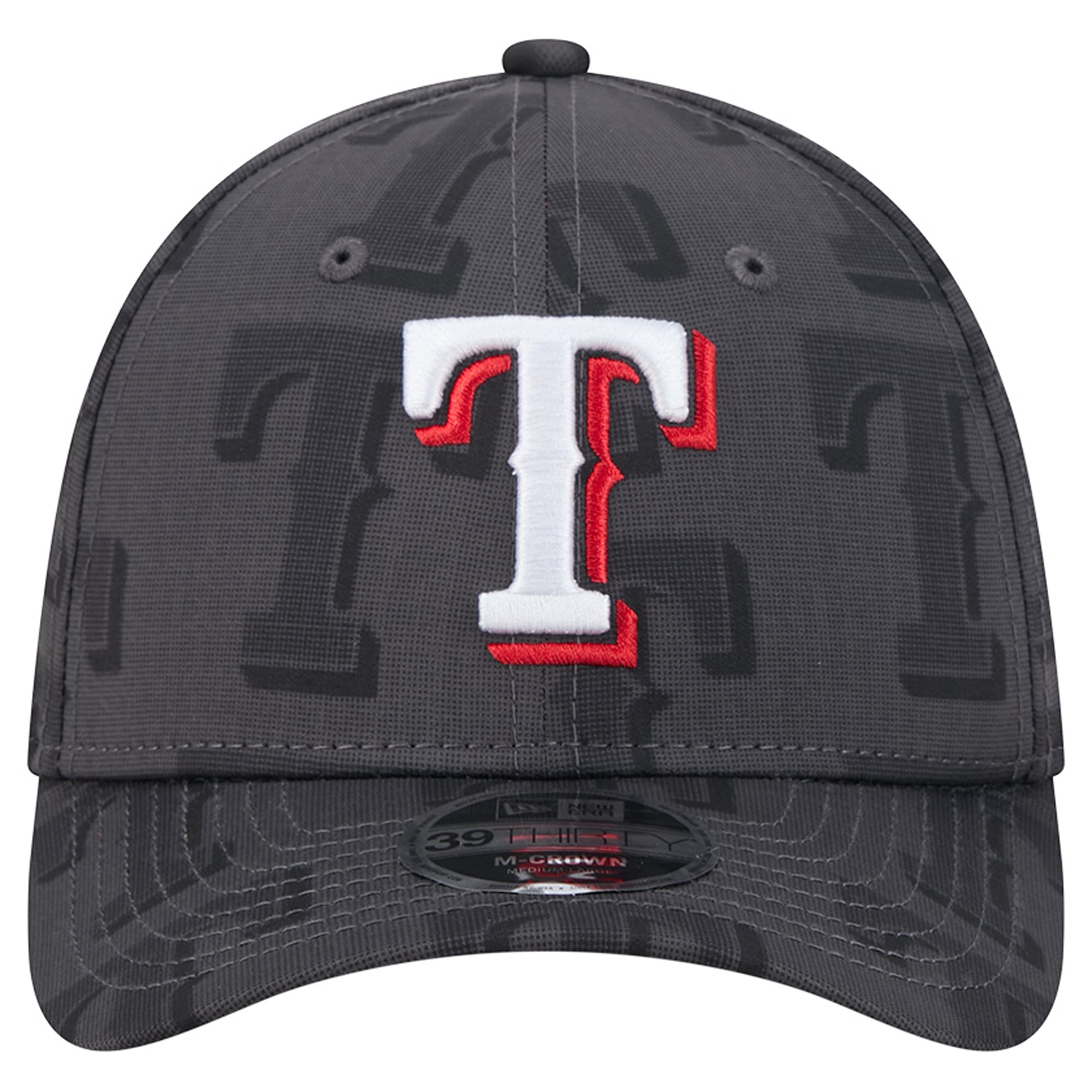Men's New Era  Gray Texas Rangers Halftone 39THIRTY Flex Hat