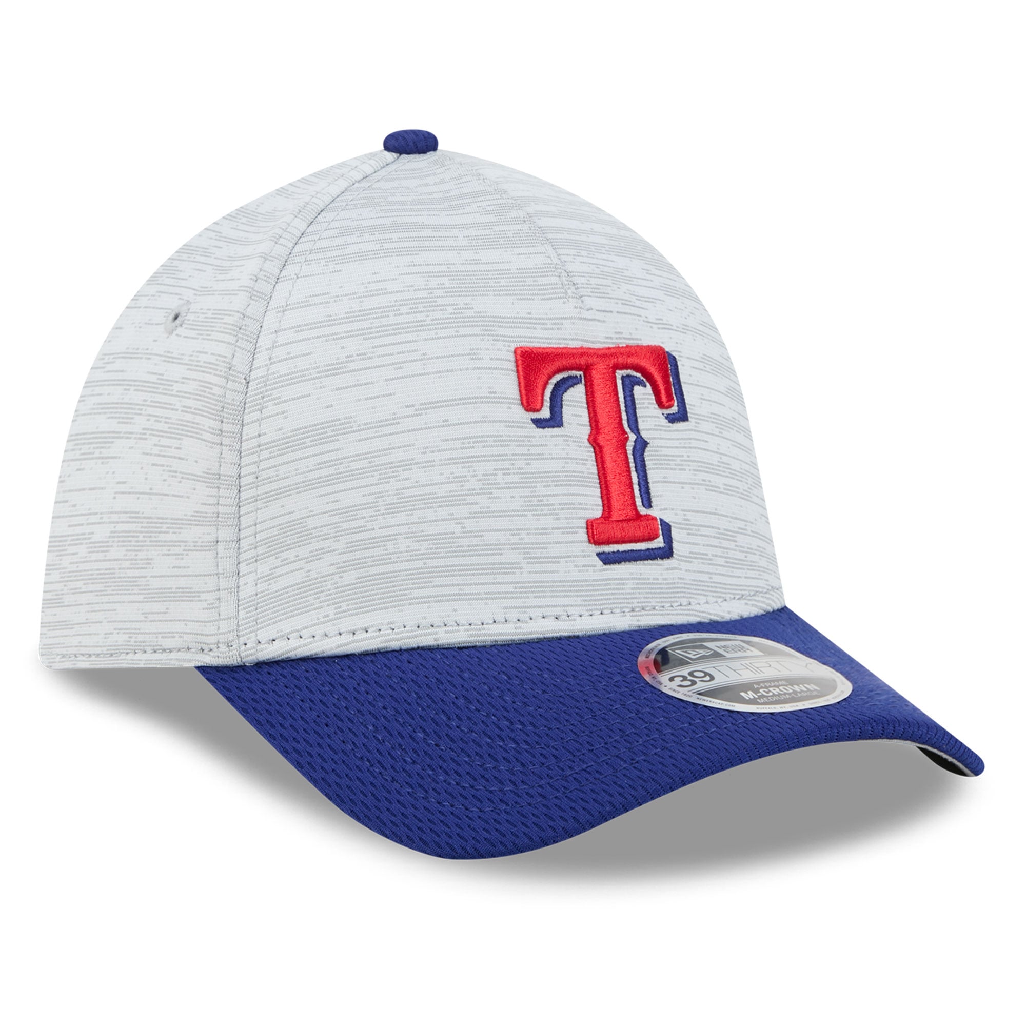 Casquette New Era Tech 39THIRTY Flex grise/bleu roi Texas Rangers pour homme