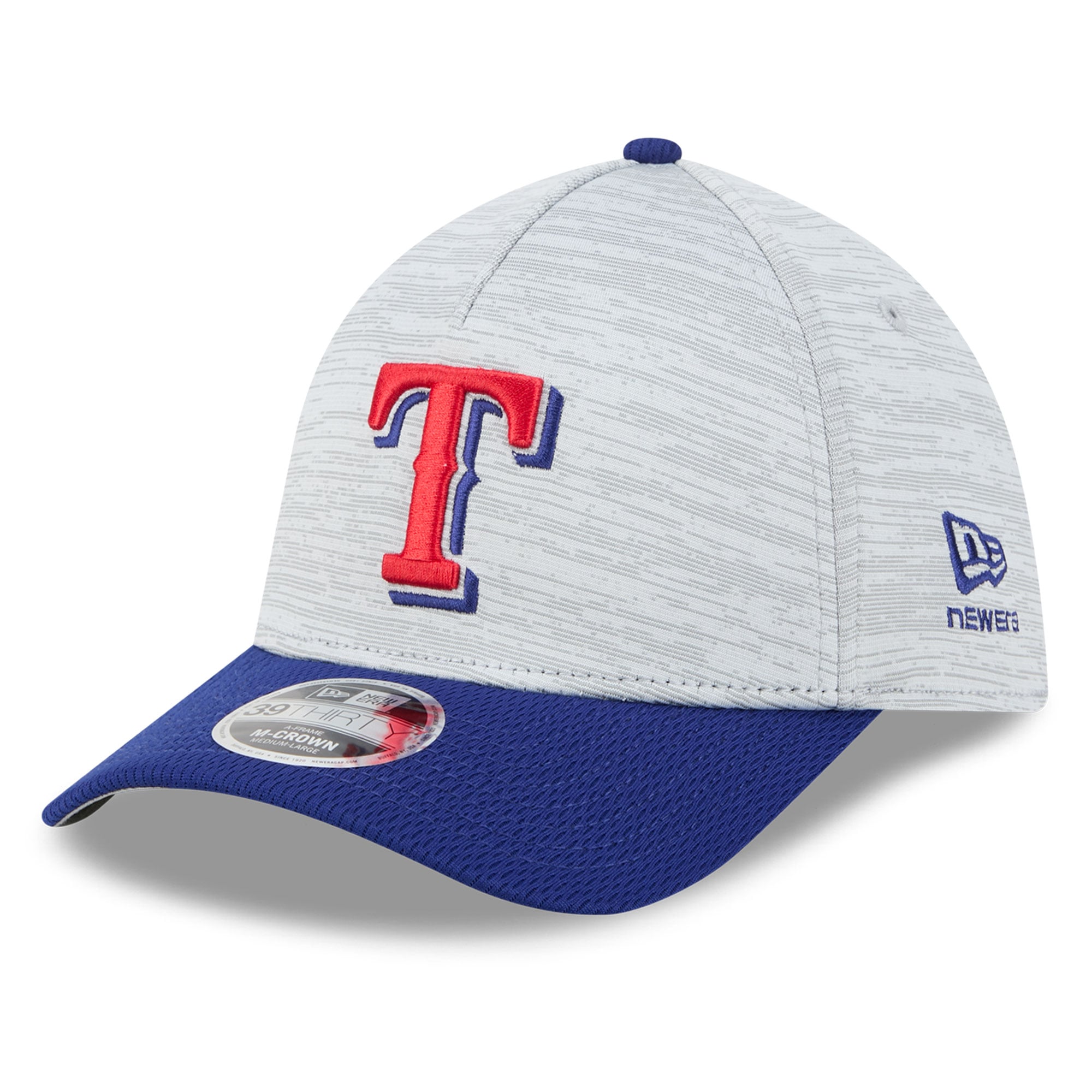 Casquette New Era Tech 39THIRTY Flex grise/bleu roi Texas Rangers pour homme