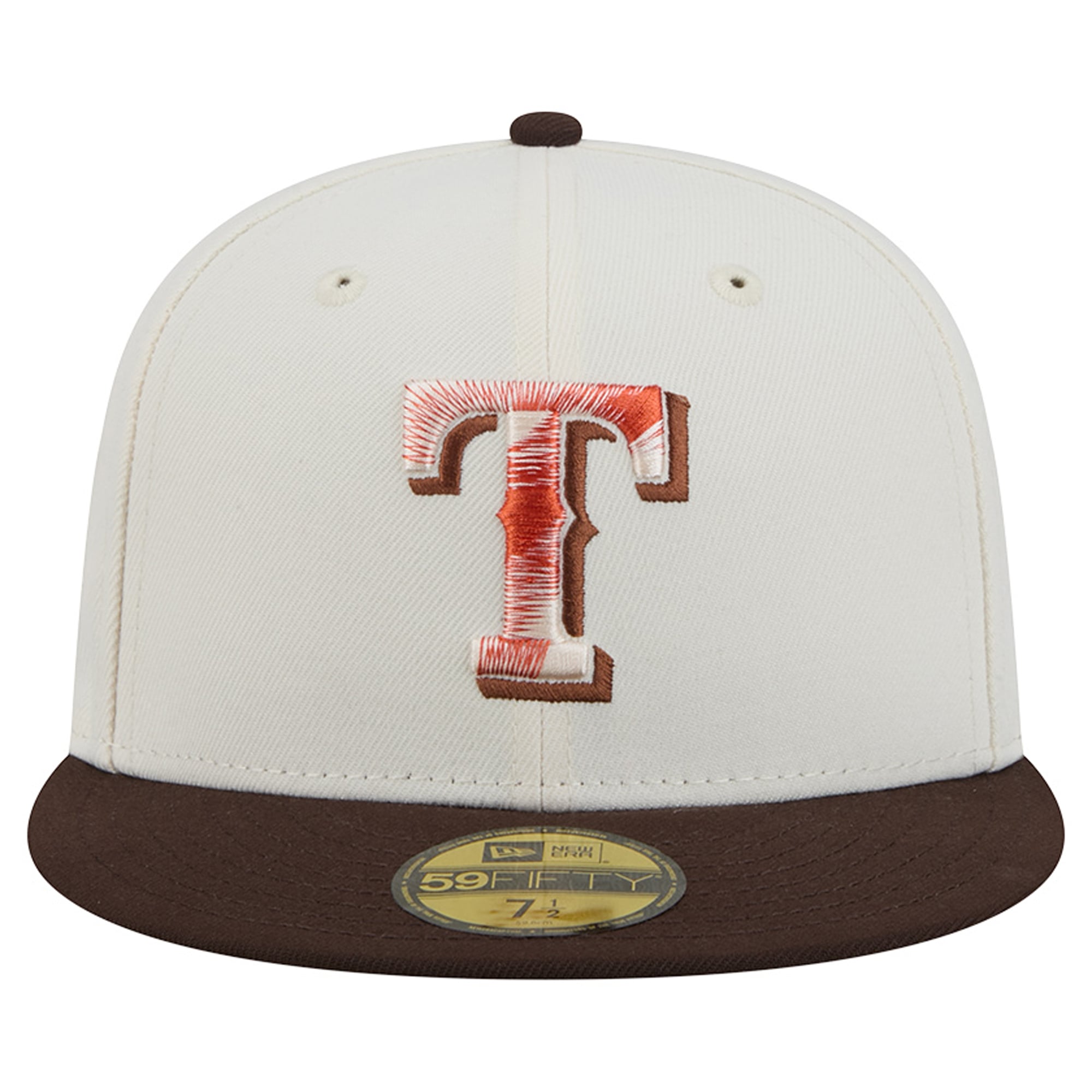 Men's New Era Natural/Brown Texas Rangers Pumpkin Spice 59FIFTY Fitted Hat