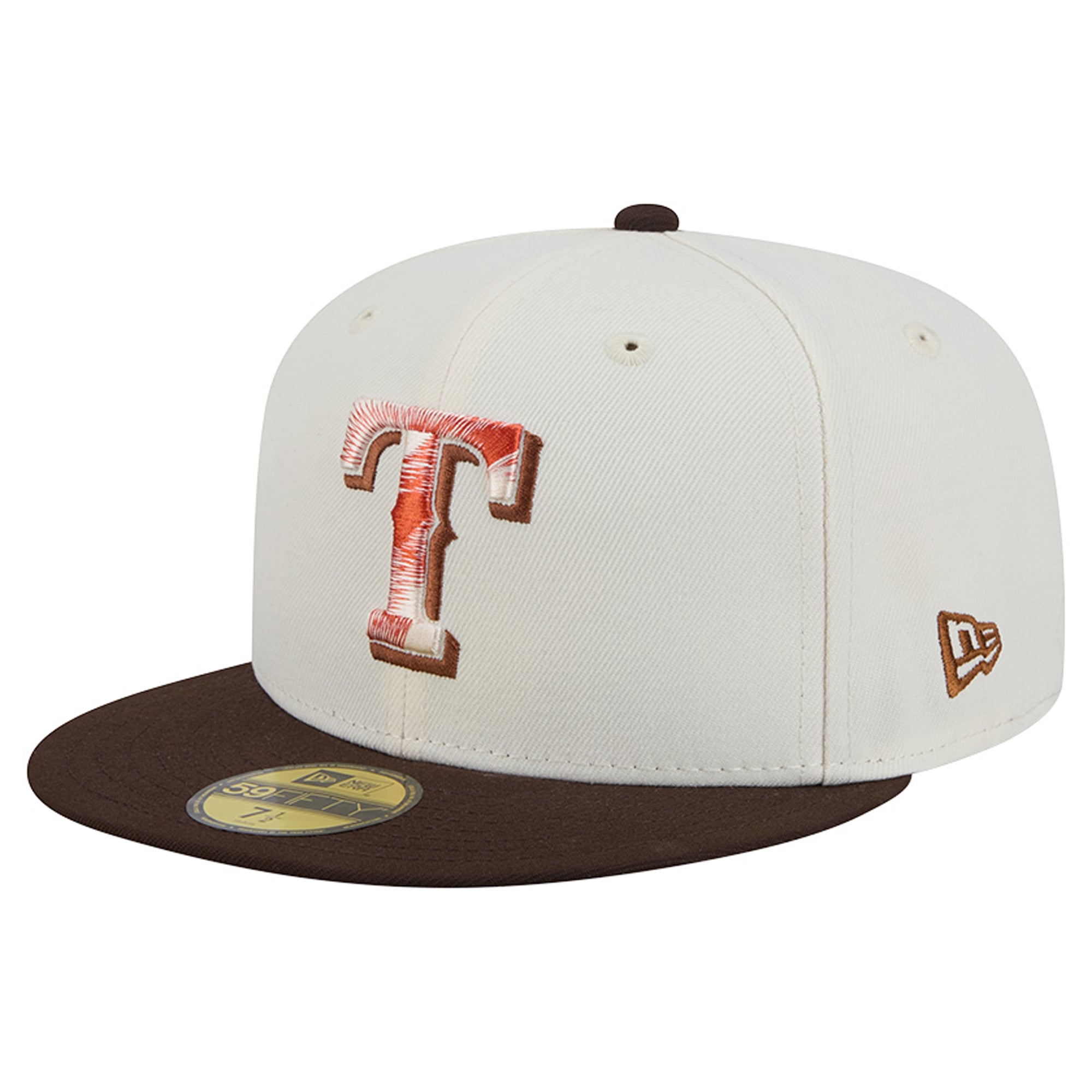 Men's New Era Natural/Brown Texas Rangers Pumpkin Spice 59FIFTY Fitted Hat
