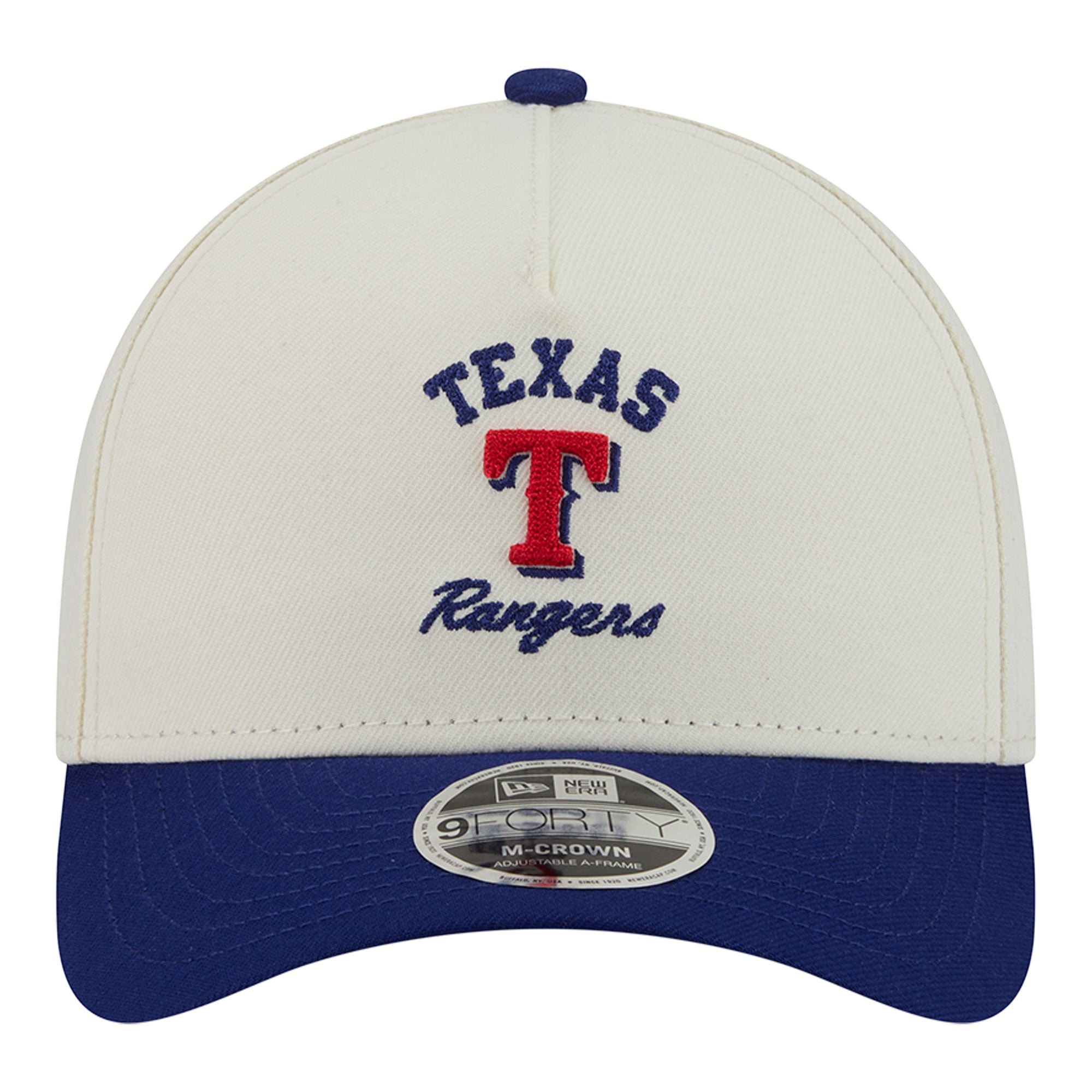 Men's New Era Natural/Royal Texas Rangers Arch 9FORTY A-Frame M-Crown Adjustable Hat