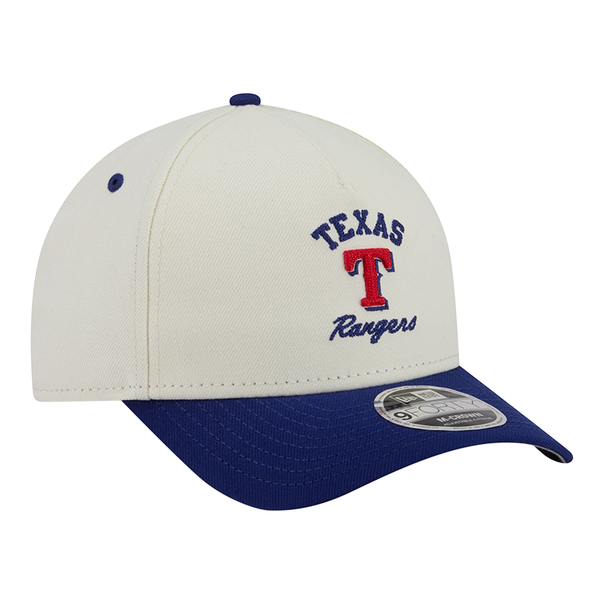 Men's New Era Natural/Royal Texas Rangers Arch 9FORTY A-Frame M-Crown Adjustable Hat