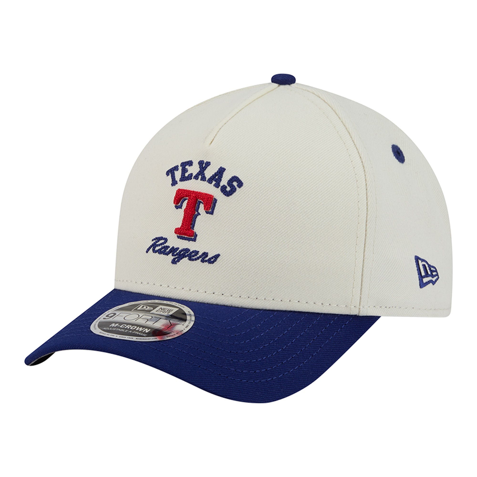 Men's New Era Natural/Royal Texas Rangers Arch 9FORTY A-Frame M-Crown Adjustable Hat
