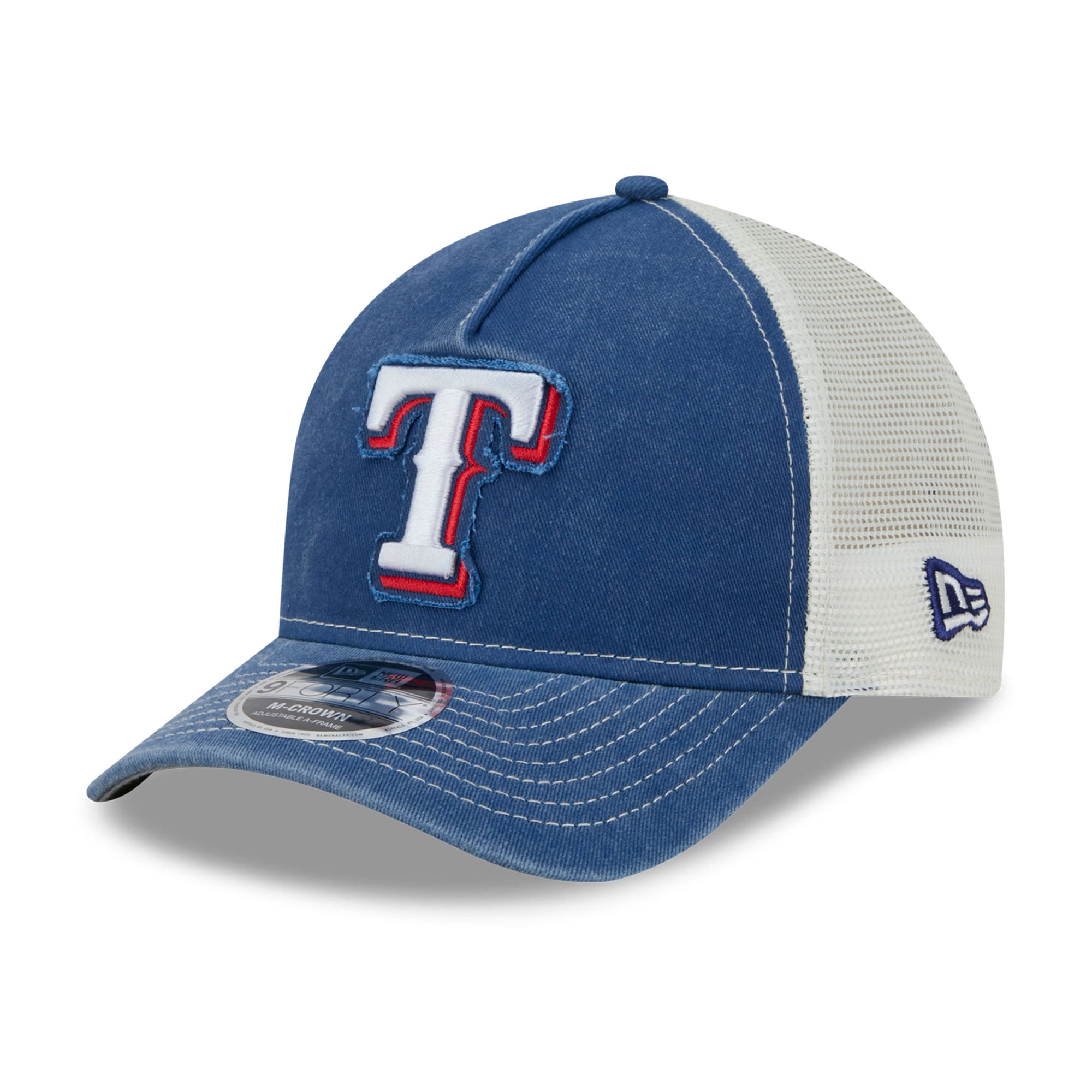 Casquette trucker ajustable New Era Royal Texas Rangers 9FORTY pour homme