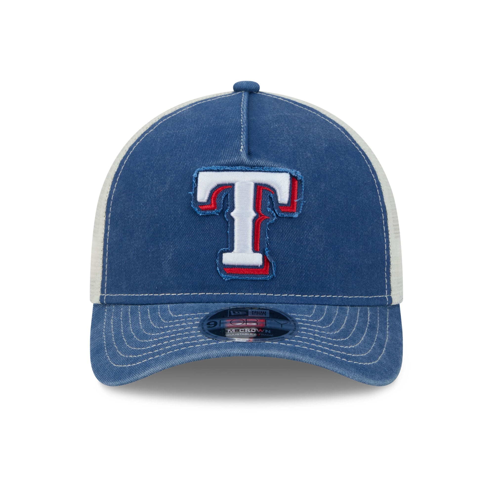 Casquette trucker ajustable New Era Royal Texas Rangers 9FORTY pour homme