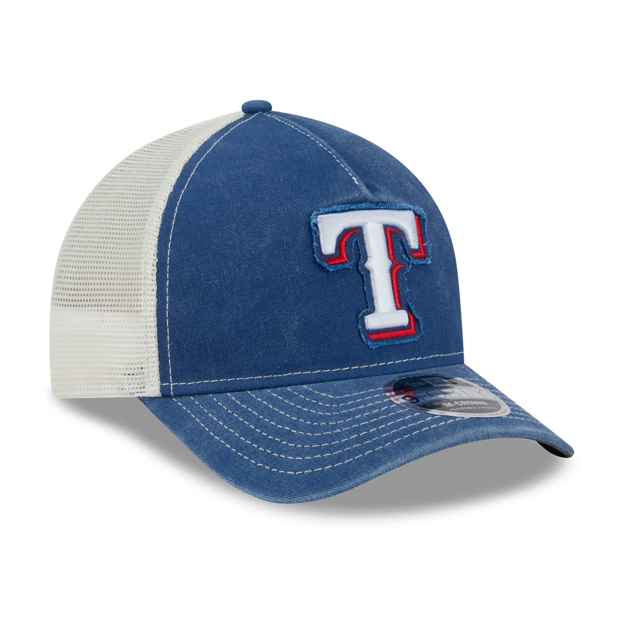Casquette trucker ajustable New Era Royal Texas Rangers 9FORTY pour homme